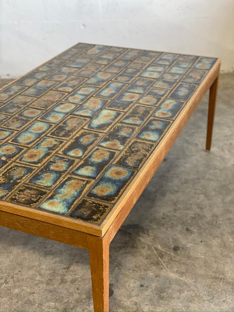 Mesa de centro danesa de azulejos modernos Moderno de mediados de siglo en venta