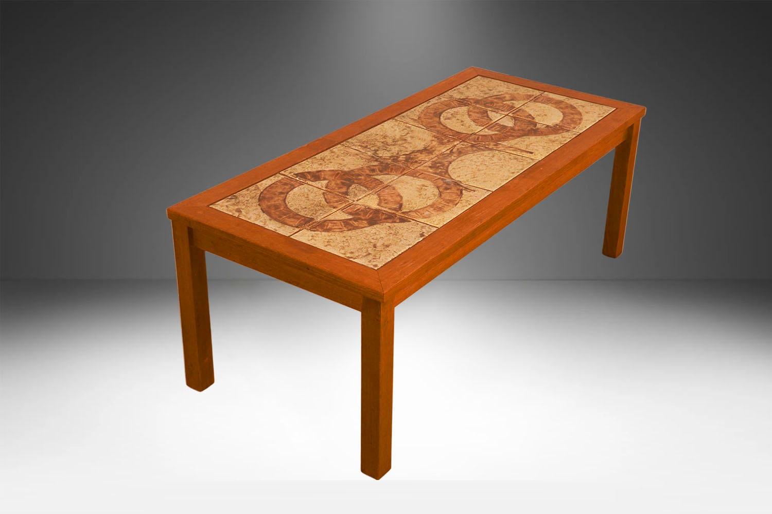 Mid-Century Modern Danish Modern Tile Top Coffee Table For Sale