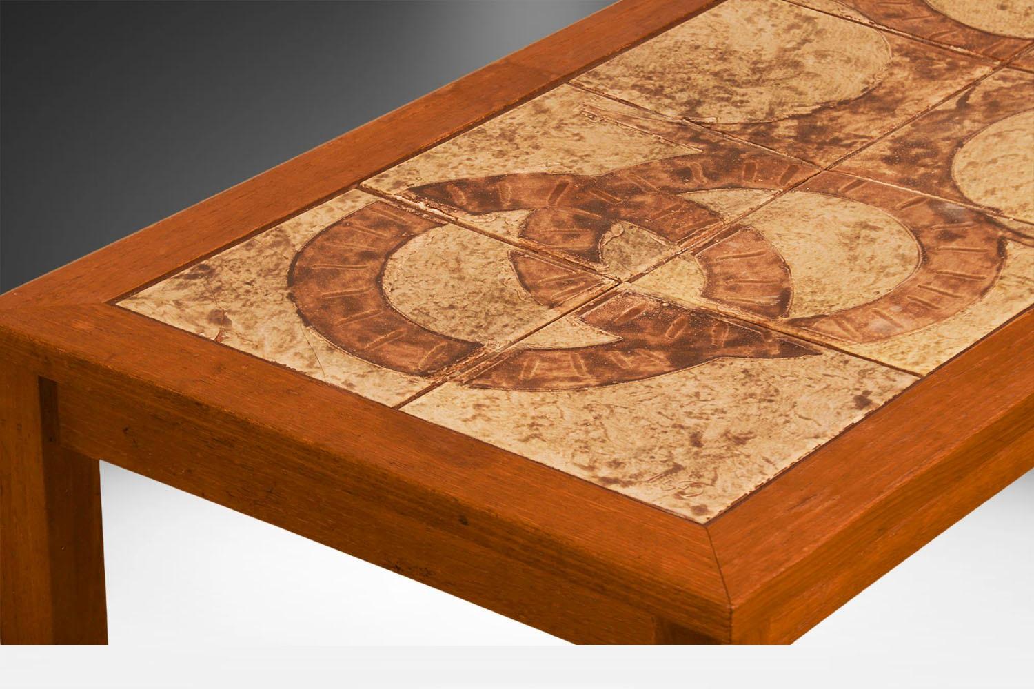 Danish Modern Tile Top Coffee Table In Fair Condition For Sale In Baltimore, MD