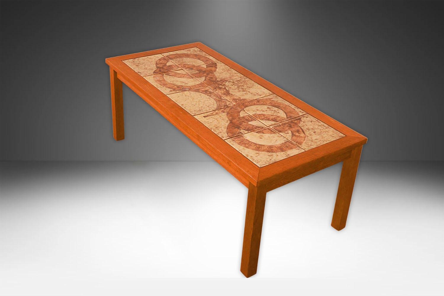Danish Modern Tile Top Coffee Table For Sale 1