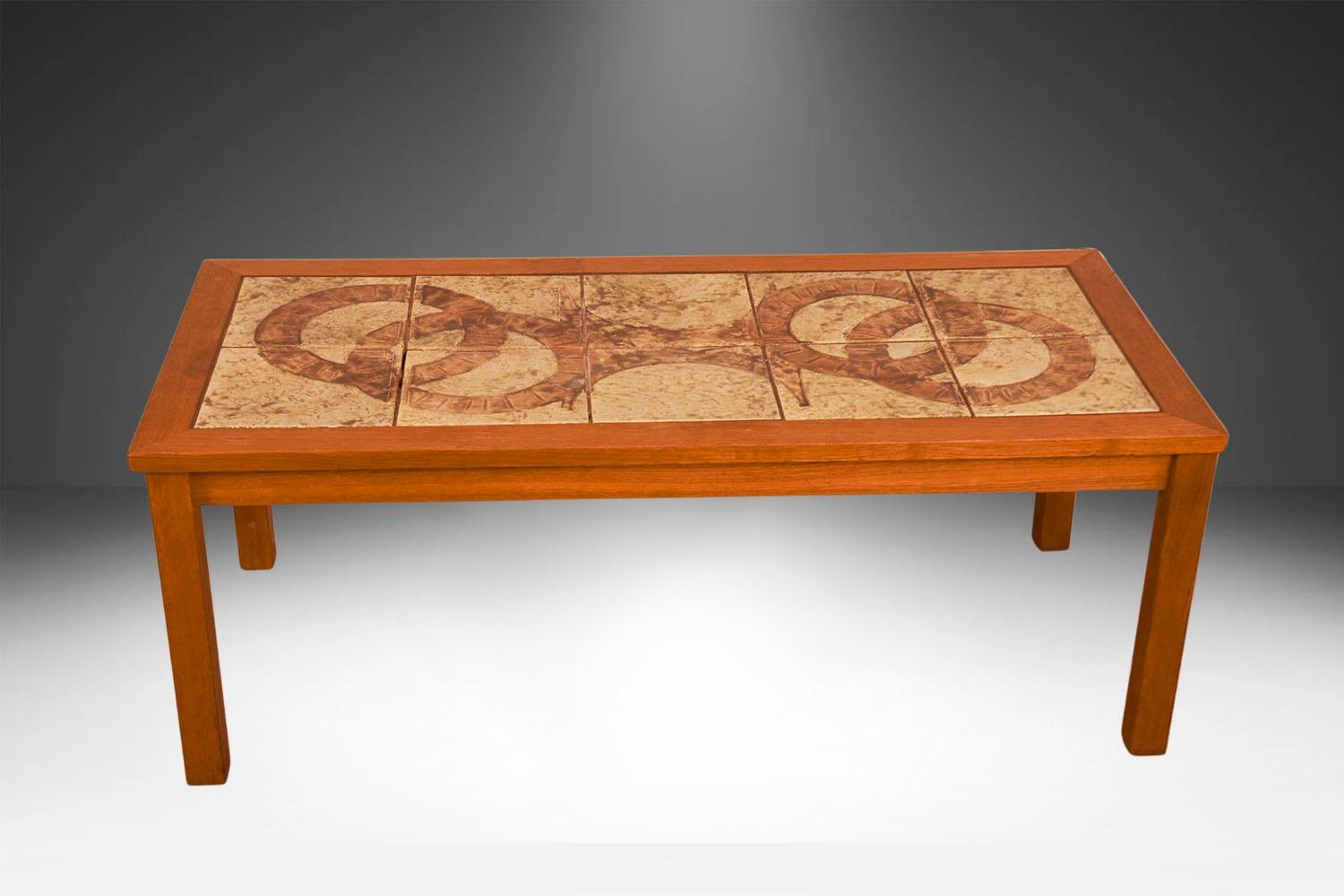 Danish Modern Tile Top Coffee Table For Sale 3