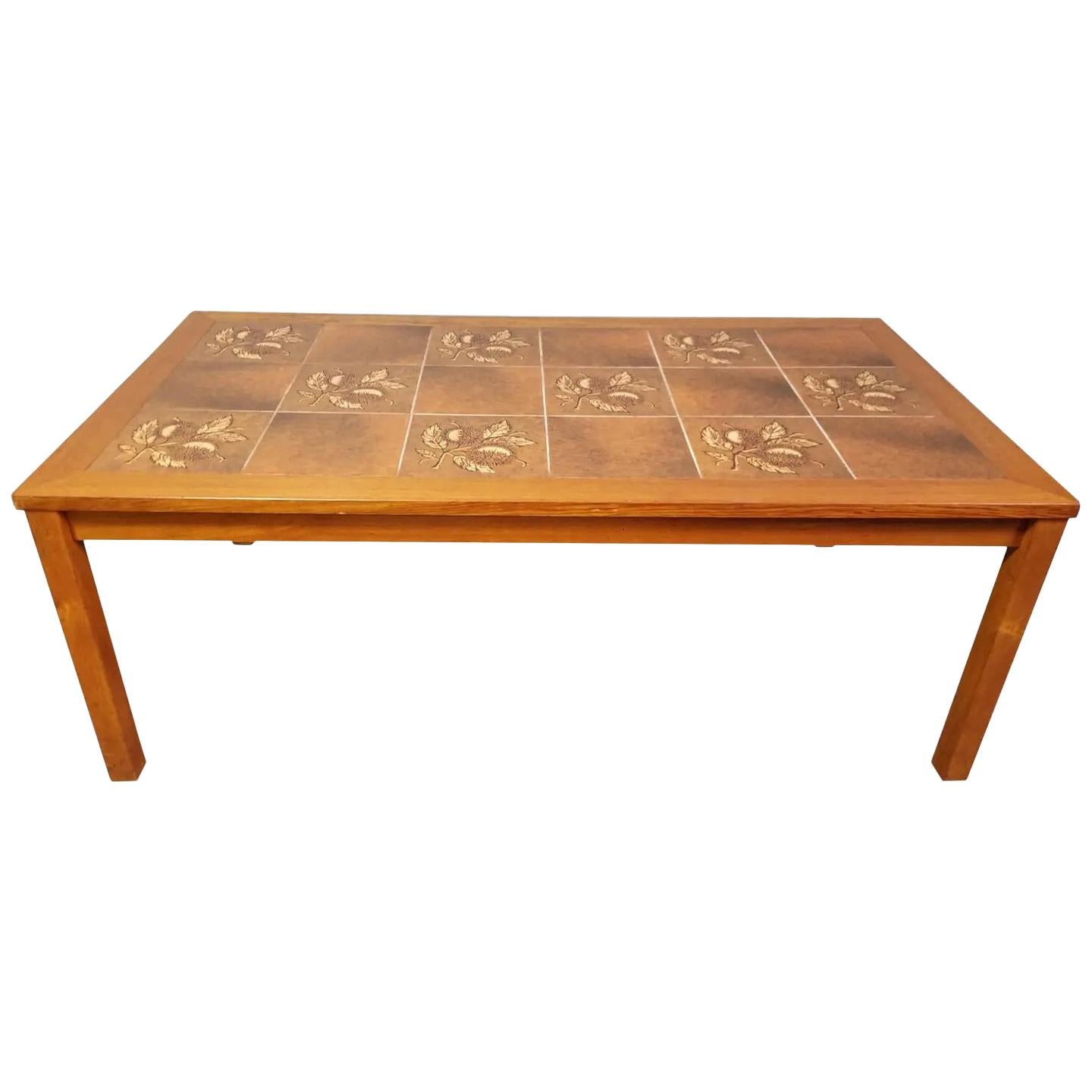 Danish Modern Tile Top Coffee Table