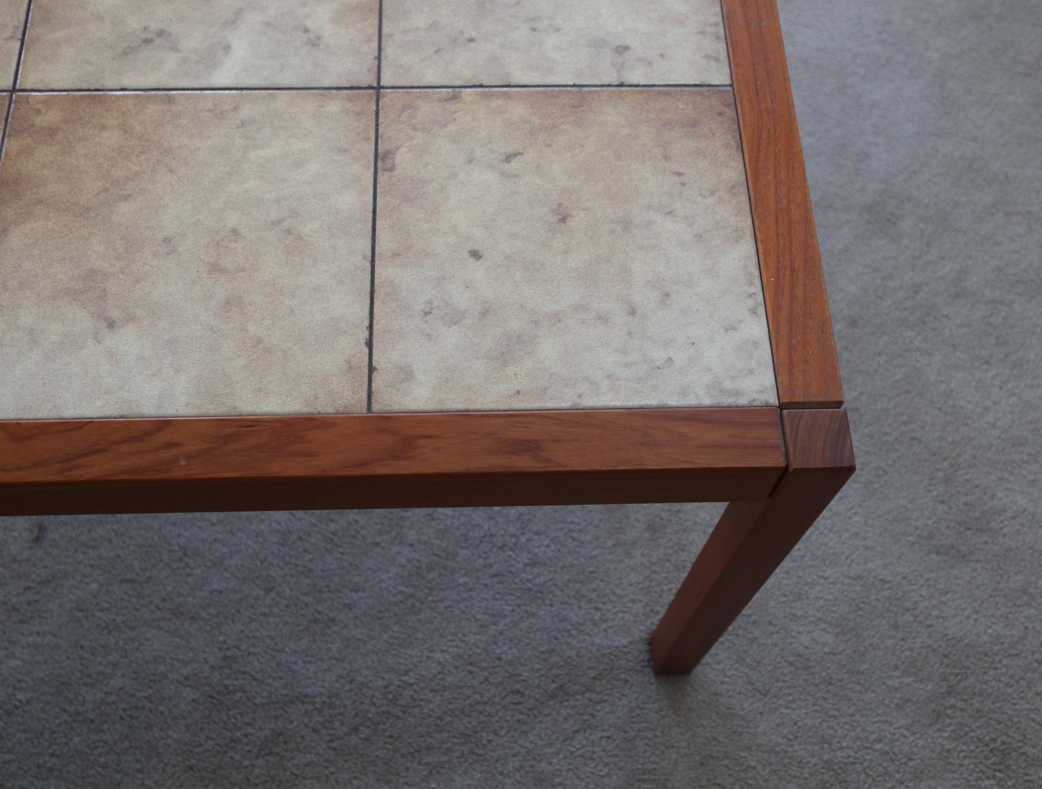 Danish Modern Tile Top Teak Coffee or Cocktail Table In Good Condition In Brooklyn, NY