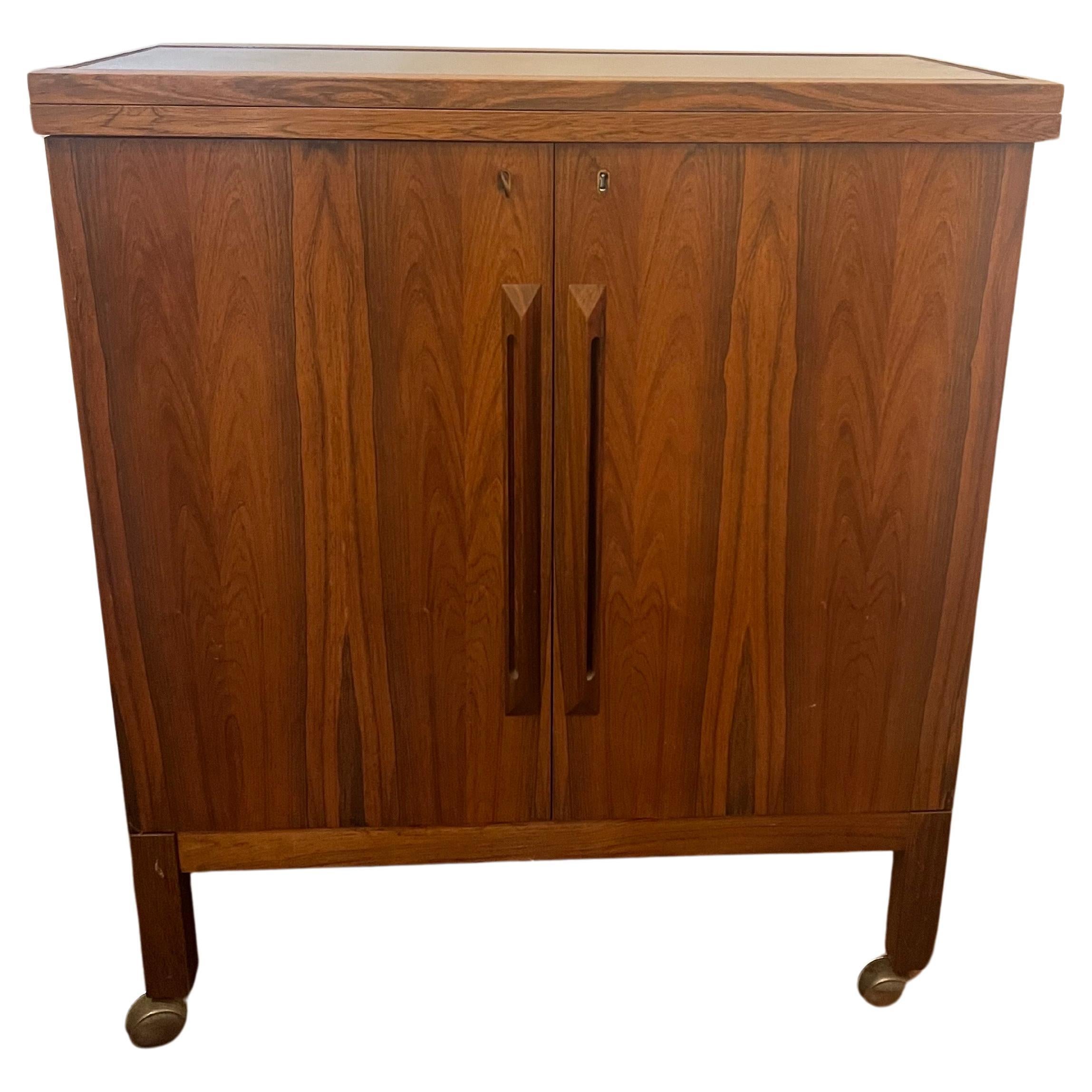 Norwegian Danish Modern Torbjørn Afdal Rosewood Dry Bar Cabinet for Bruksbo Norway