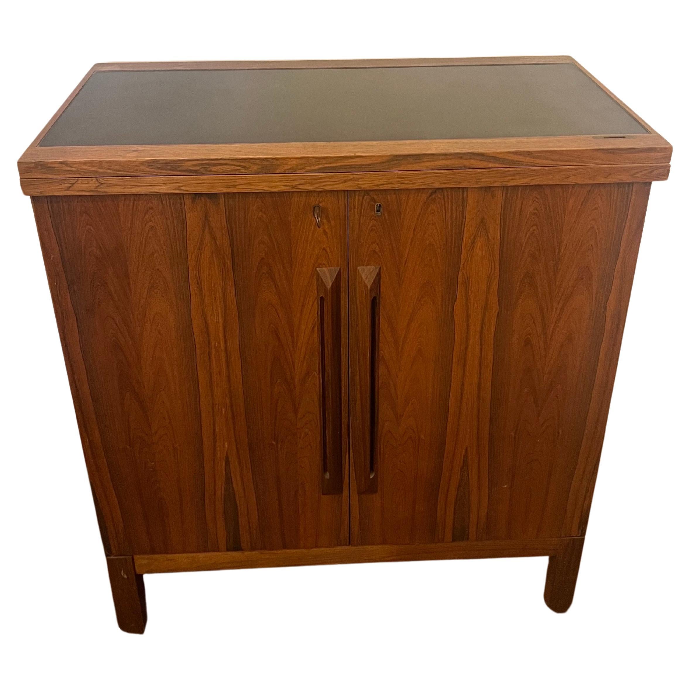 20th Century Danish Modern Torbjørn Afdal Rosewood Dry Bar Cabinet for Bruksbo Norway