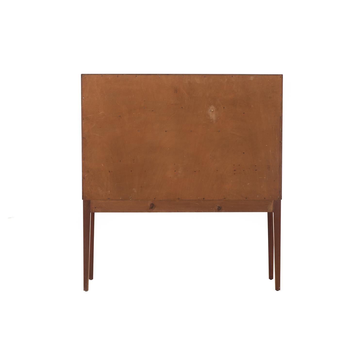 Danish Modern Transitional Era Mahogany Bar with Tambour Doors In Excellent Condition In Minneapolis, MN