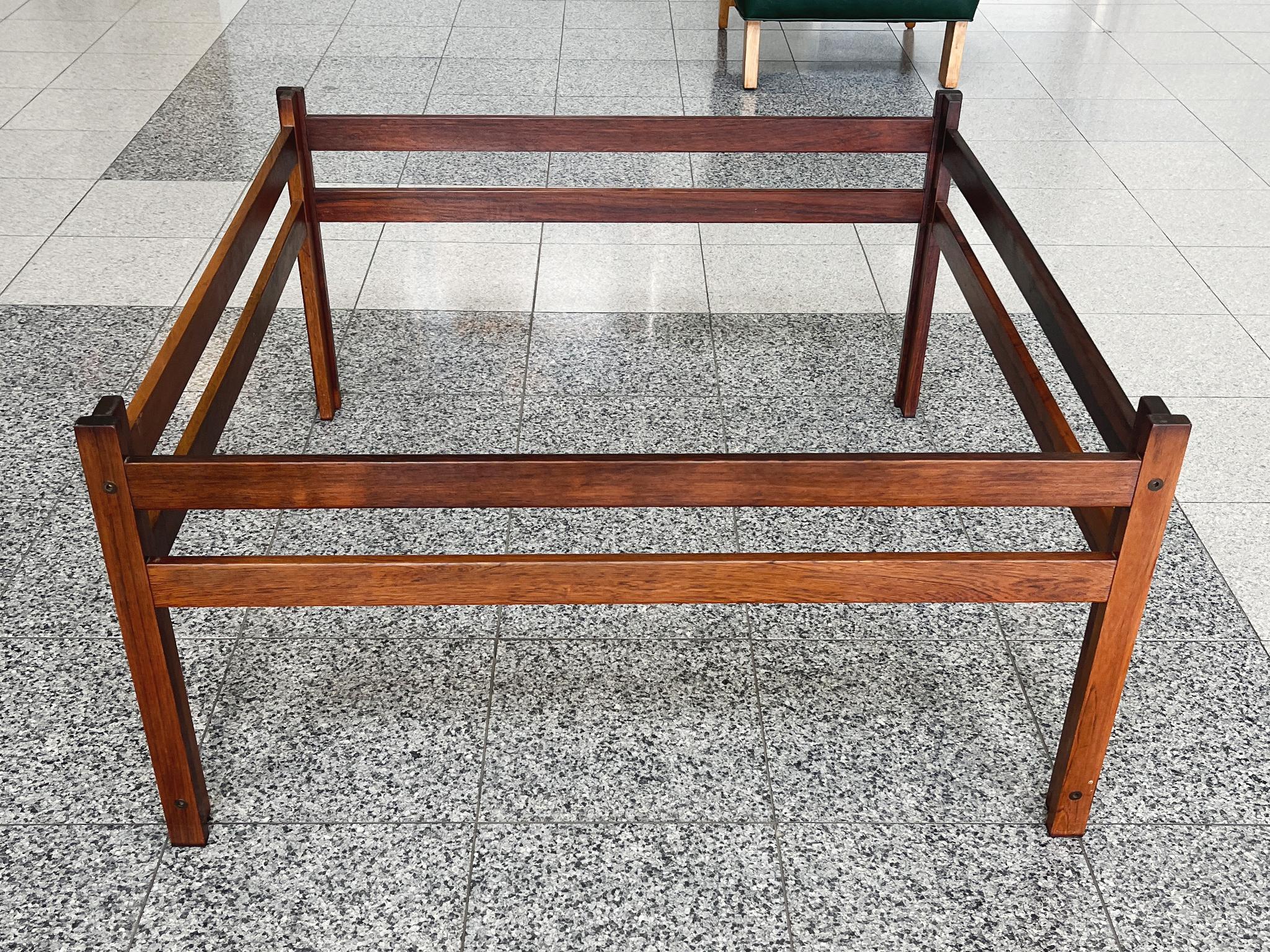 Danish Modern Travertine Top & Rosewood Coffee Table For Sale 4