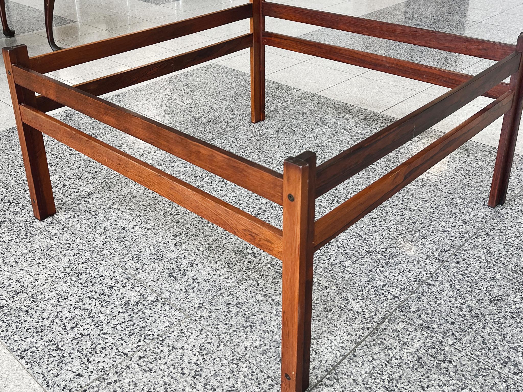Danish Modern Travertine Top & Rosewood Coffee Table For Sale 5