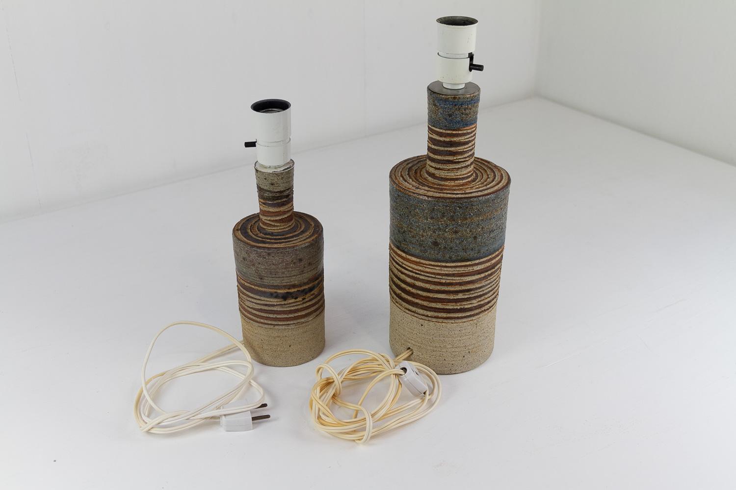 Dänische moderne Tue Poulsen-Keramik-Tischlampen, 1960er Jahre. Satz von 2. im Angebot 10