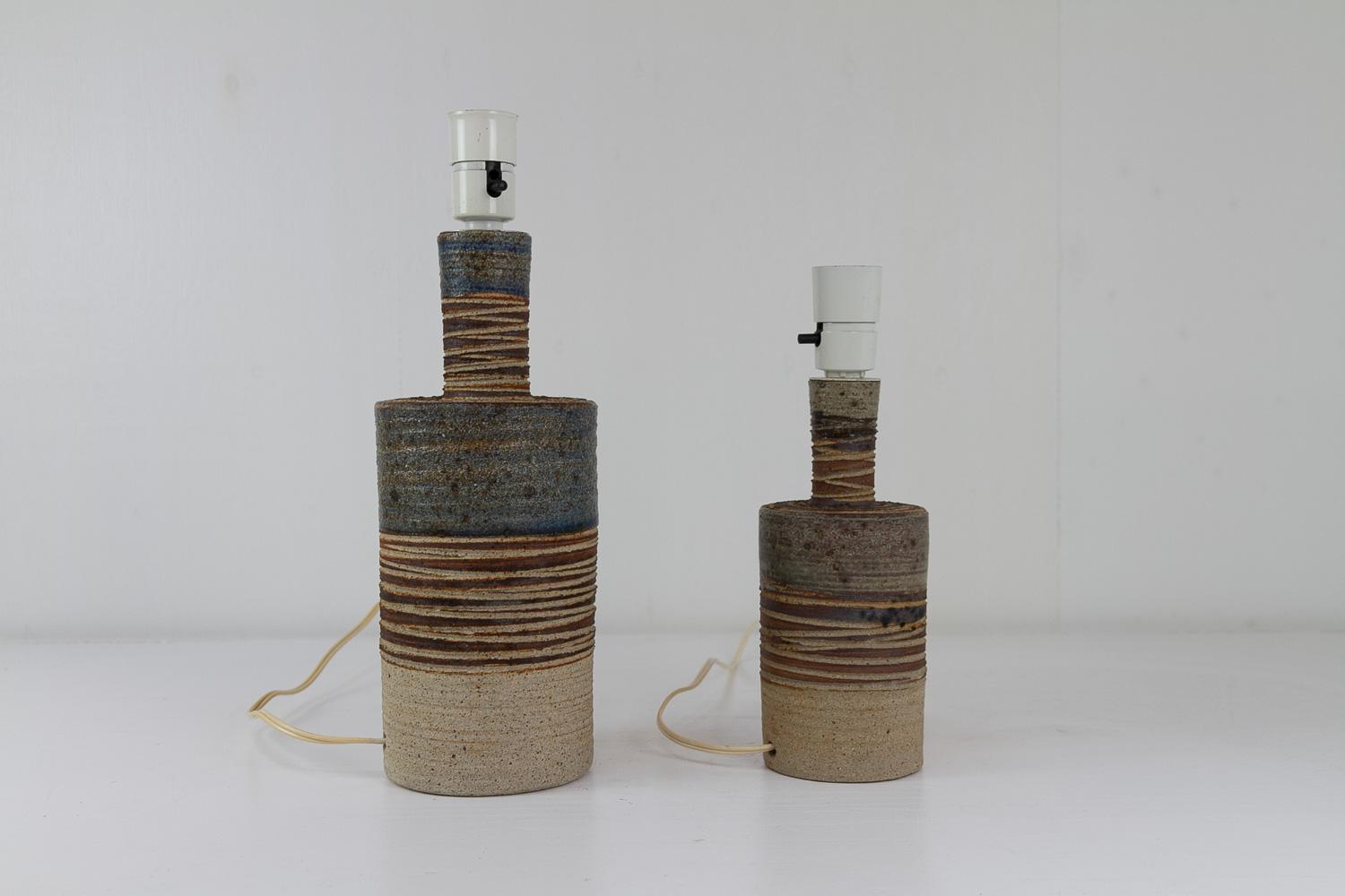 Dänische moderne Tue Poulsen-Keramik-Tischlampen, 1960er Jahre. Satz von 2. im Angebot 2