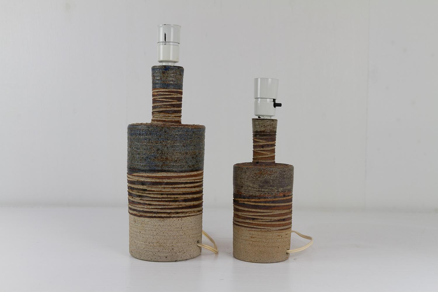 Dänische moderne Tue Poulsen-Keramik-Tischlampen, 1960er Jahre. Satz von 2. im Angebot 3