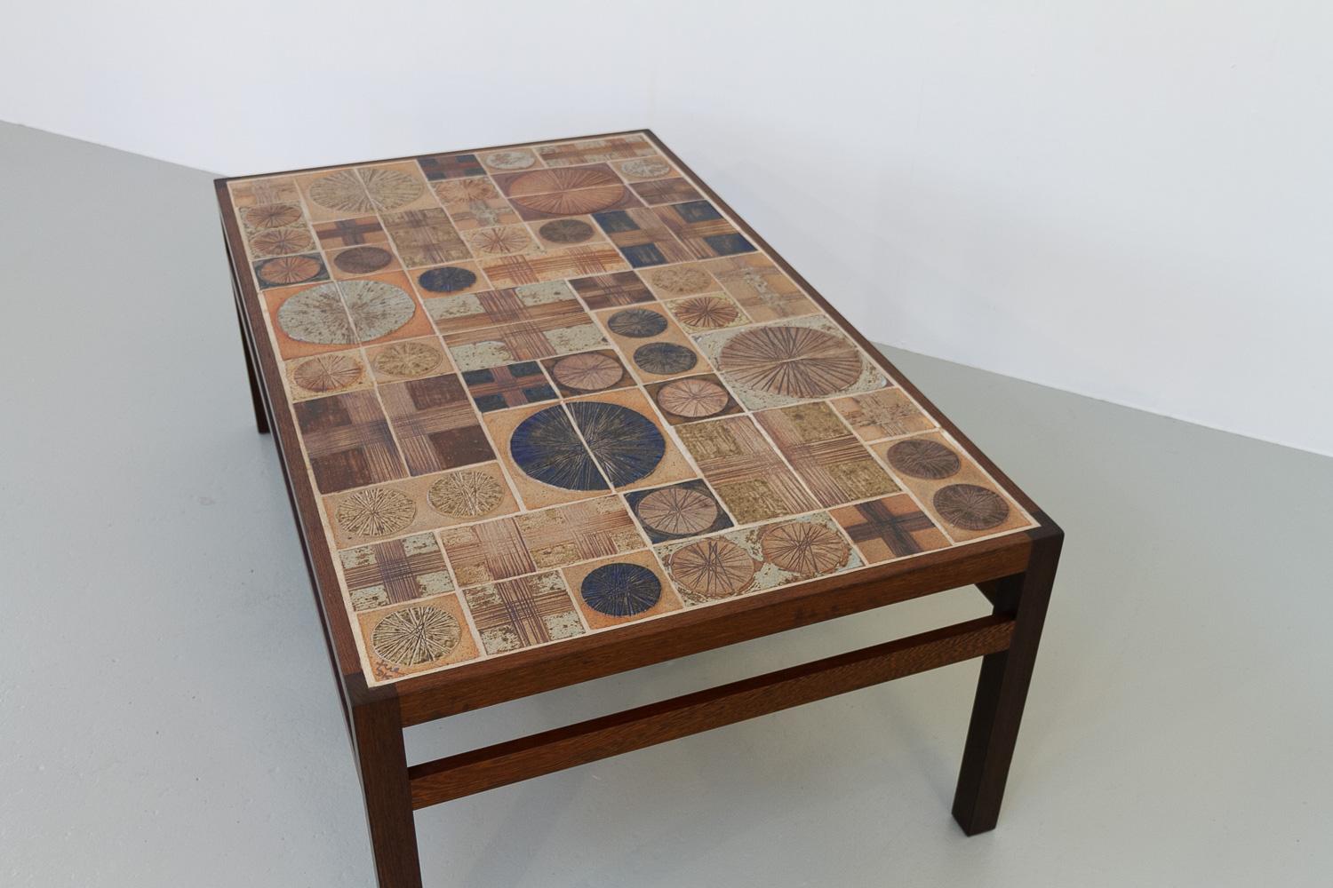 Danish Modern Tue Poulsen Tile Coffee Table in Wengé, 1960s. For Sale 5
