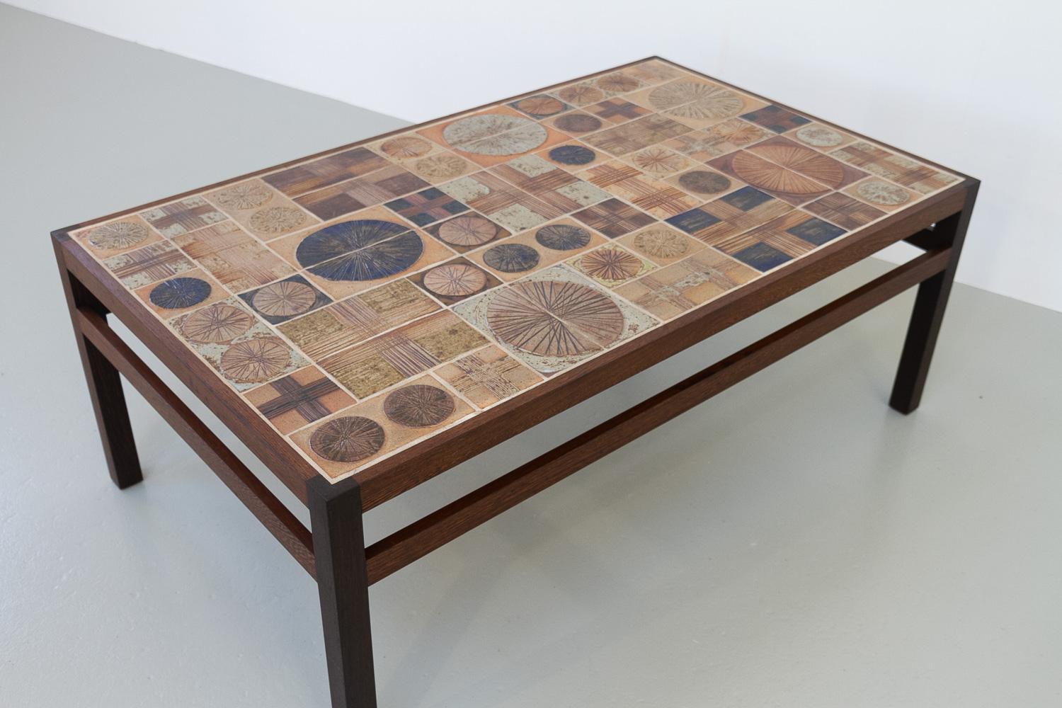 Danish Modern Tue Poulsen Tile Coffee Table in Wengé, 1960s. For Sale 6