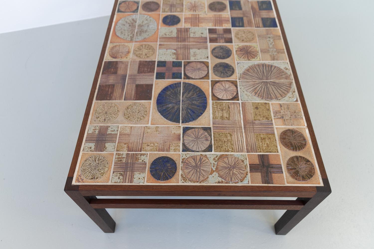 Danish Modern Tue Poulsen Tile Coffee Table in Wengé, 1960s. For Sale 7