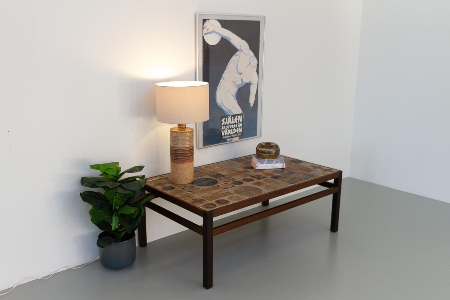 Danish Modern Tue Poulsen Tile Coffee Table in Wengé, 1960s. For Sale 9
