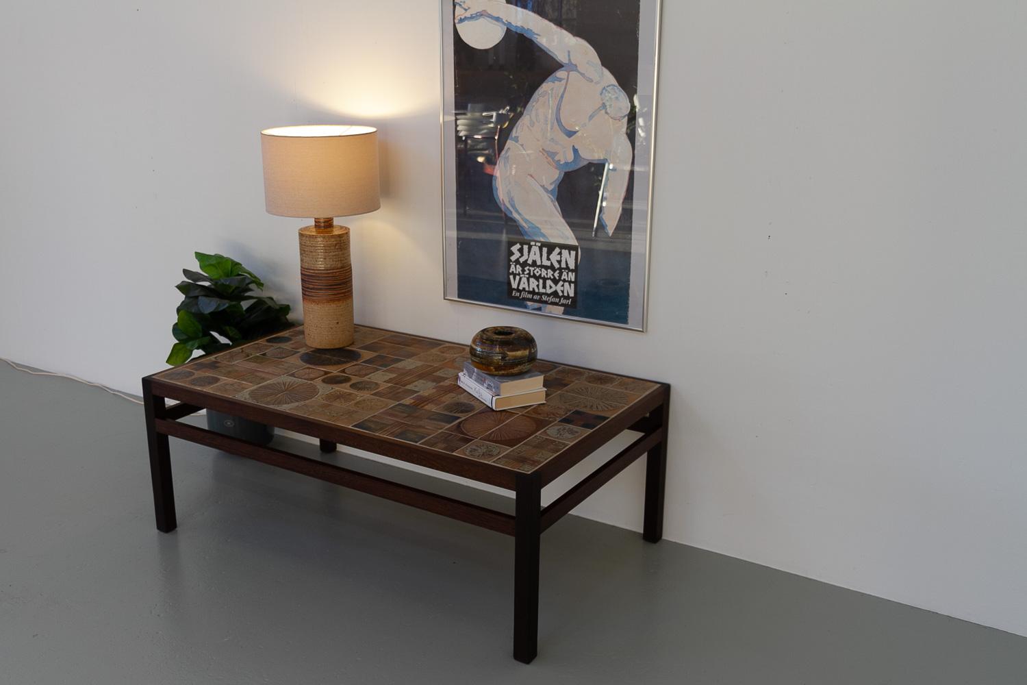 Danish Modern Tue Poulsen Tile Coffee Table in Wengé, 1960s. For Sale 11