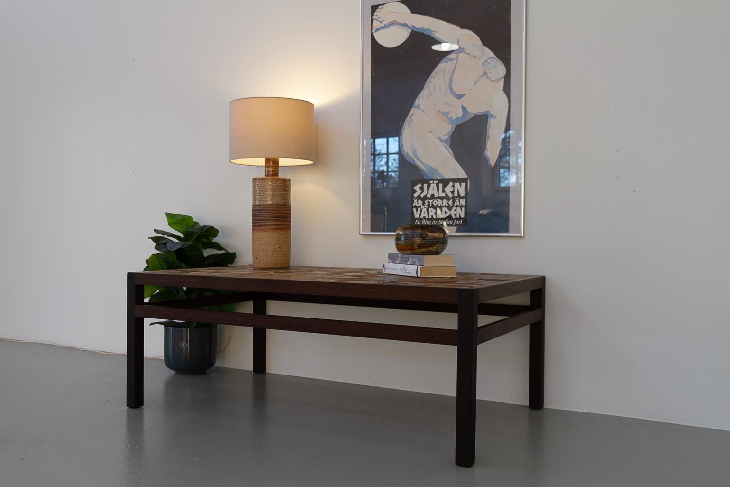 Danish Modern Tue Poulsen Tile Coffee Table in Wengé, 1960s. For Sale 12