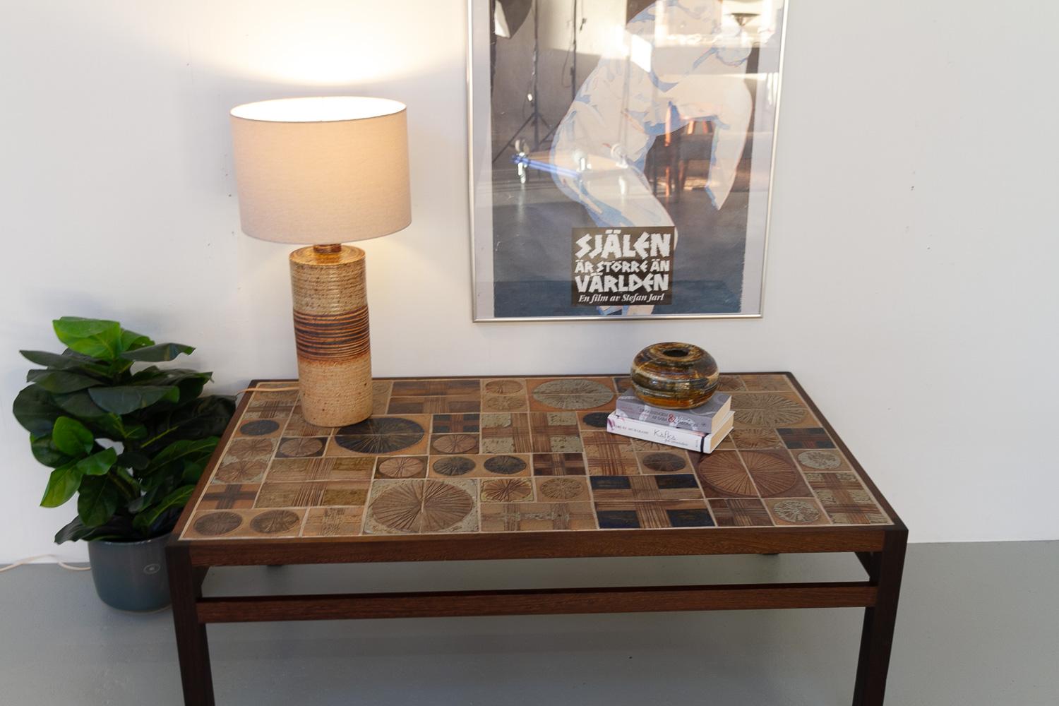 Danish Modern Tue Poulsen Tile Coffee Table in Wengé, 1960s. For Sale 14