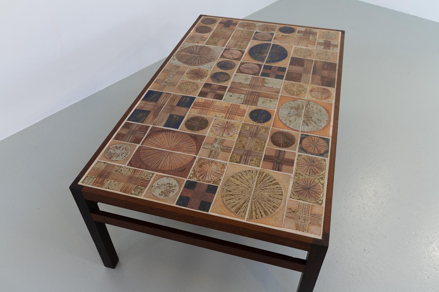Wenge Danish Modern Tue Poulsen Tile Coffee Table in Wengé, 1960s. For Sale