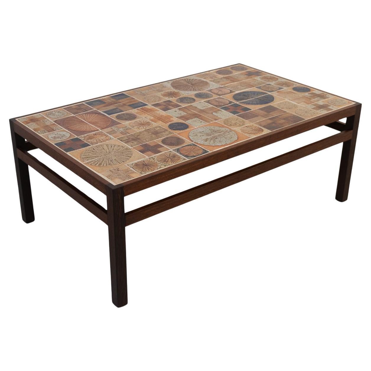 Danish Modern Tue Poulsen Tile Coffee Table in Wengé, 1960s. For Sale