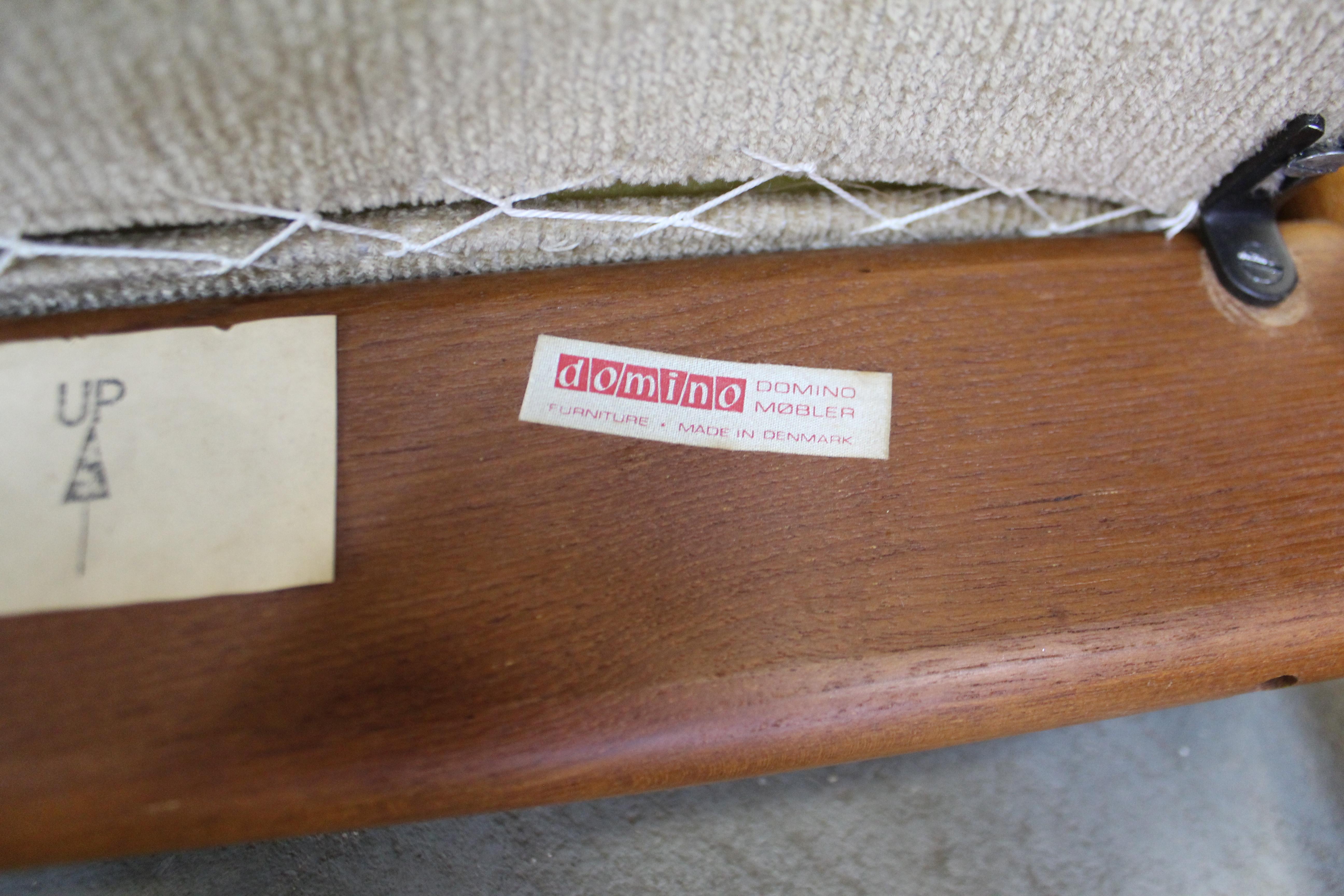 Danish Modern Tufted Teak 3-Seat Sofa by Domino Mobler 2