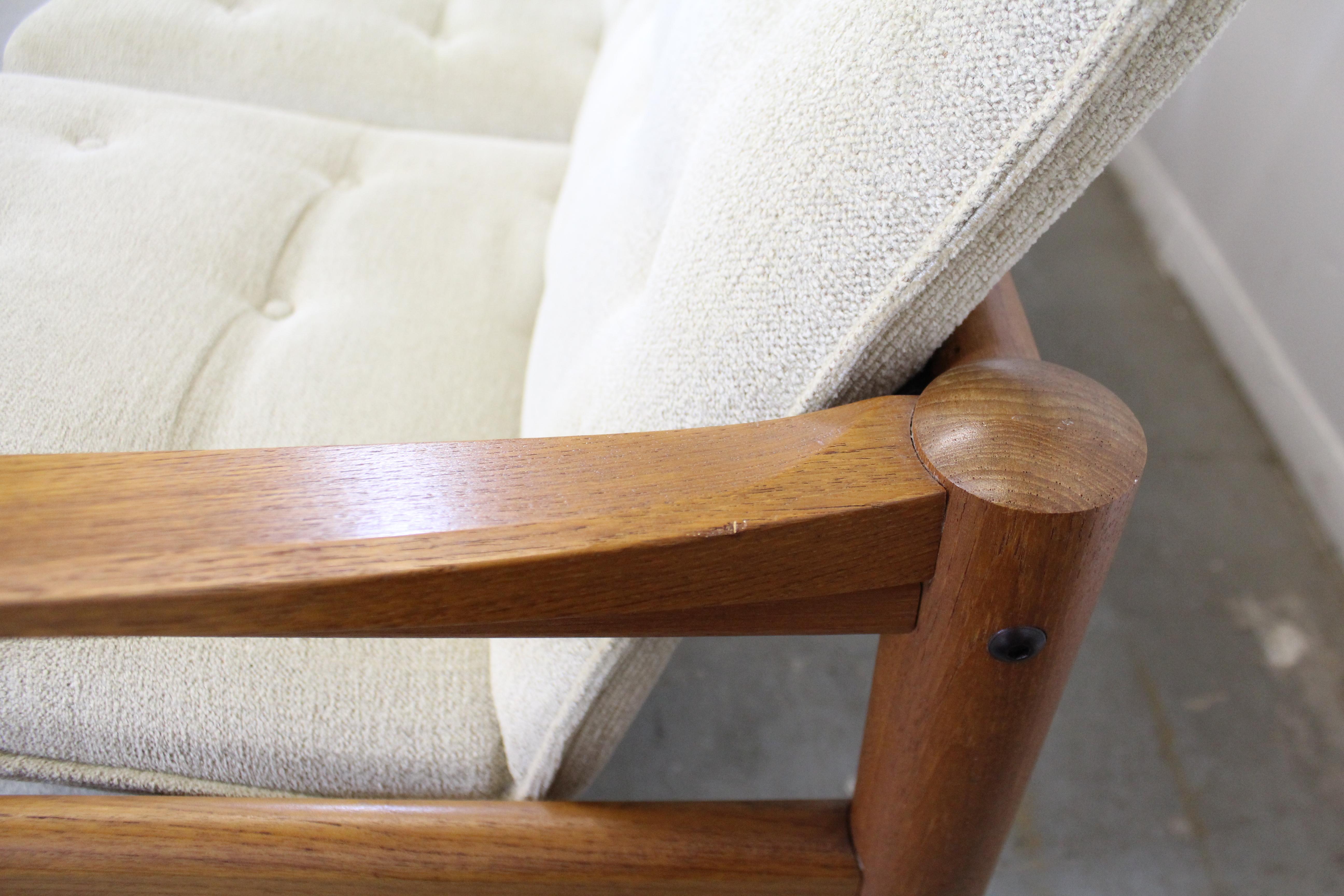 Late 20th Century Danish Modern Tufted Teak 3-Seat Sofa by Domino Mobler