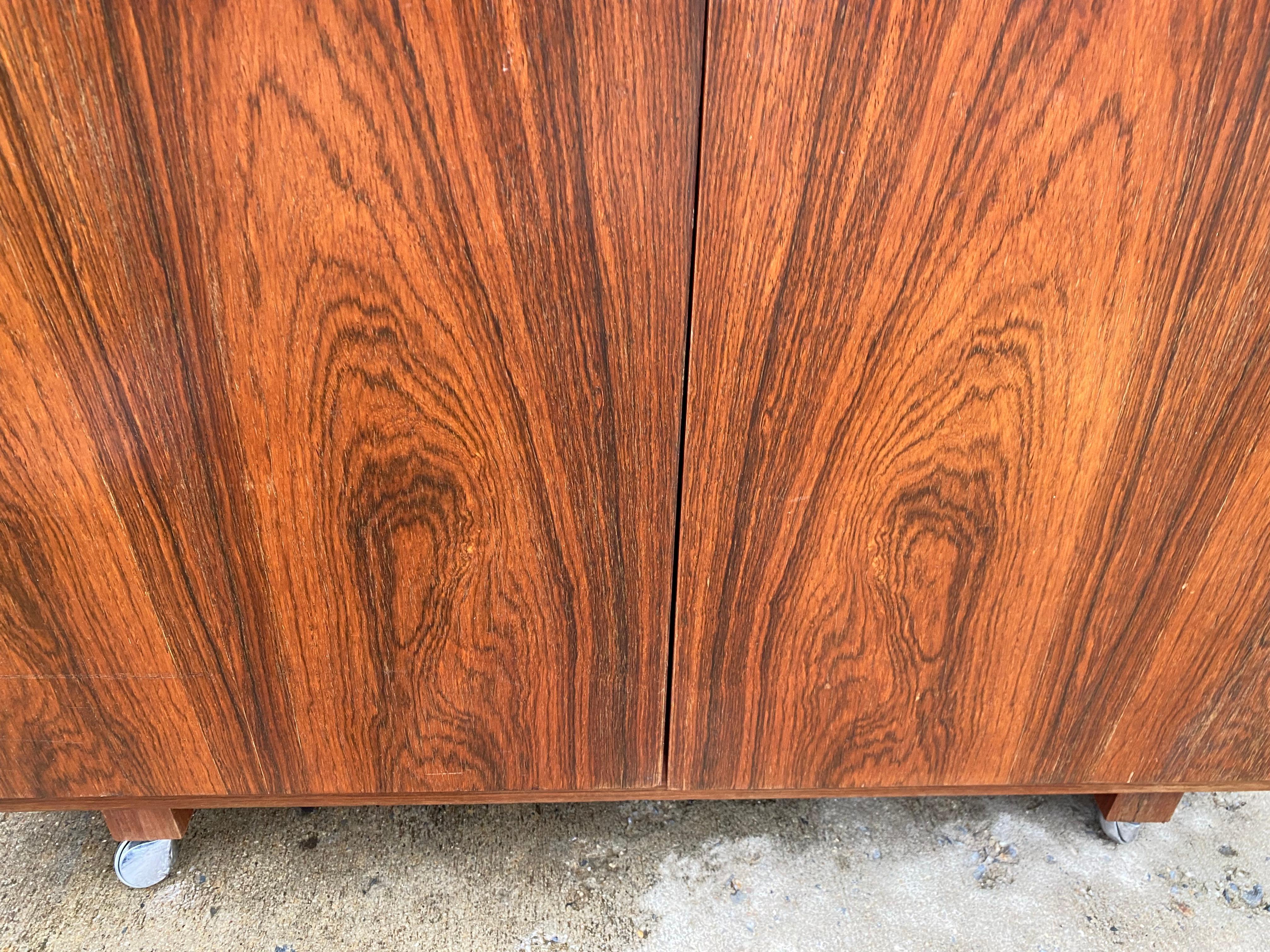 20th Century Danish Modern Turntable Record Player Cabinet in Brazilian Rosewood