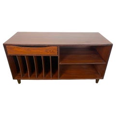 Vintage Danish Modern Turntable Record Player Media Cabinet