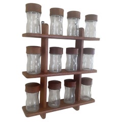 Danish Modern Twelve Jar Teak Spice Rack by Digsmed