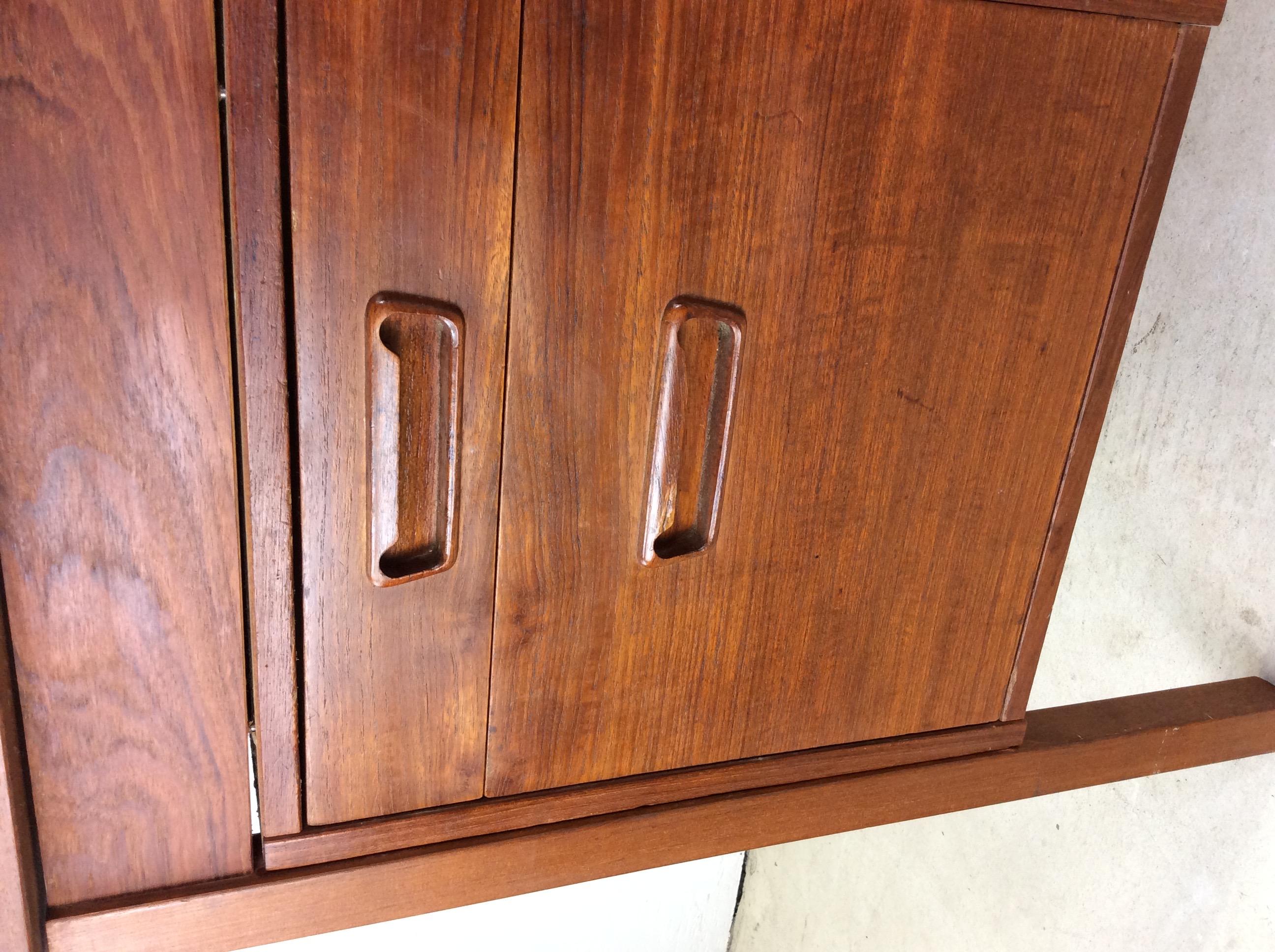 Danish Modern Two Drawer Writing Desk with Drop Leaf 3