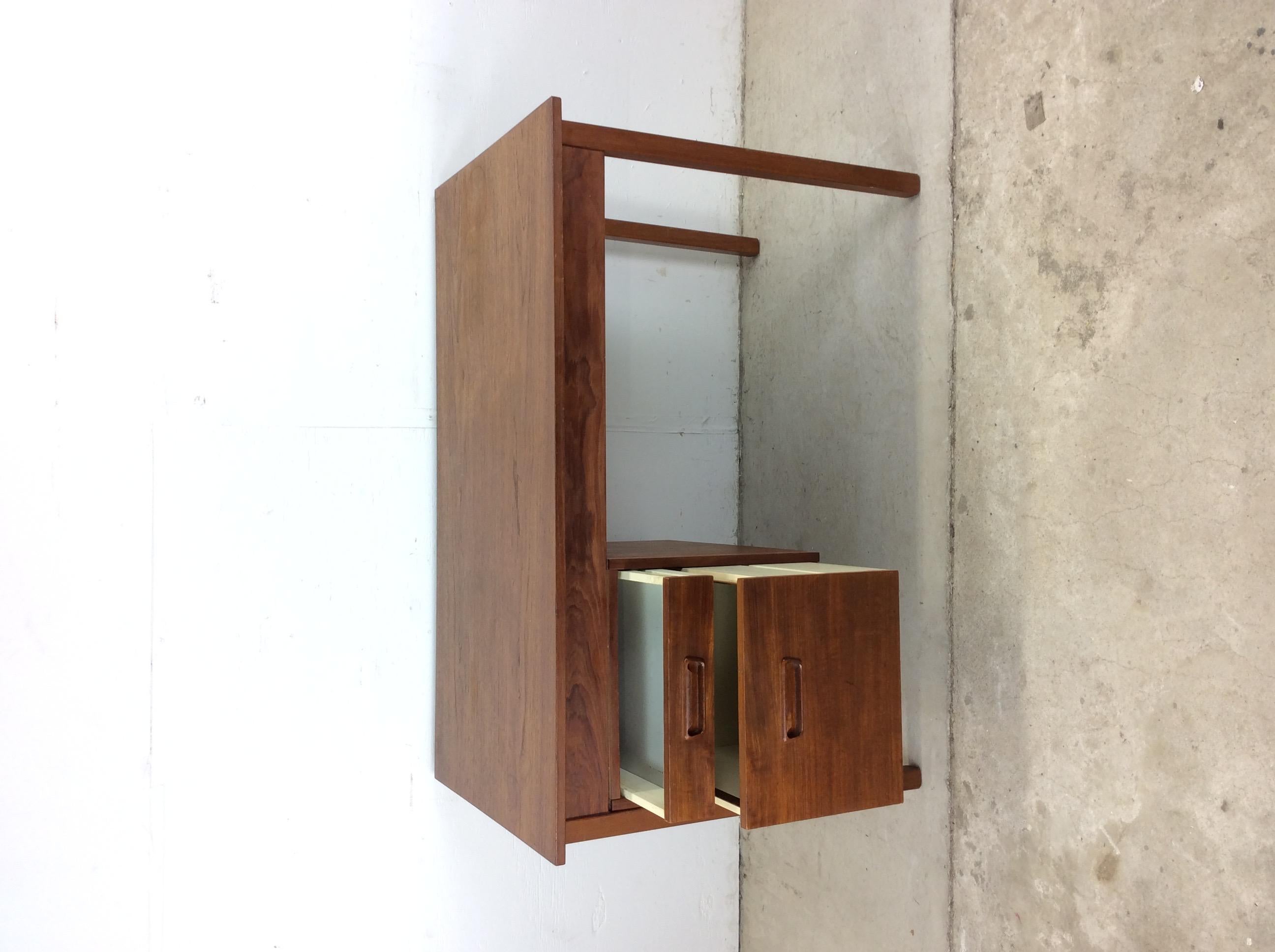 Danish Modern Two Drawer Writing Desk with Drop Leaf 9