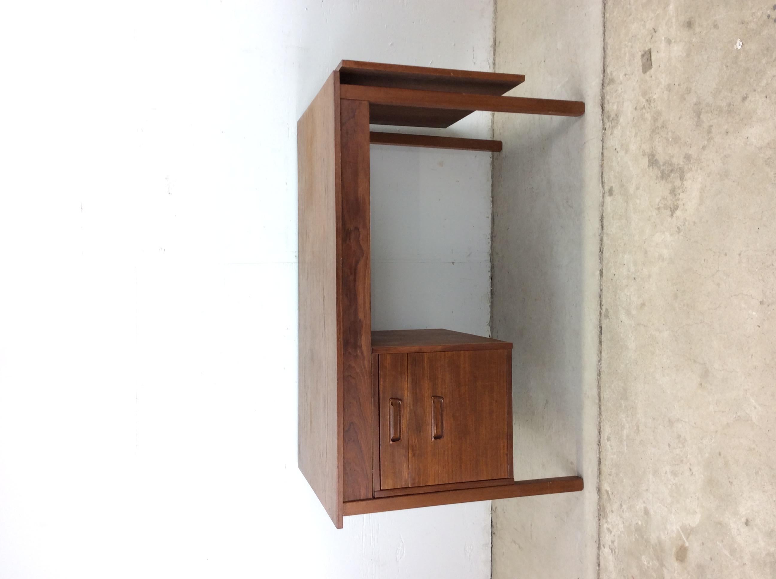 Danish Modern Two Drawer Writing Desk with Drop Leaf 11
