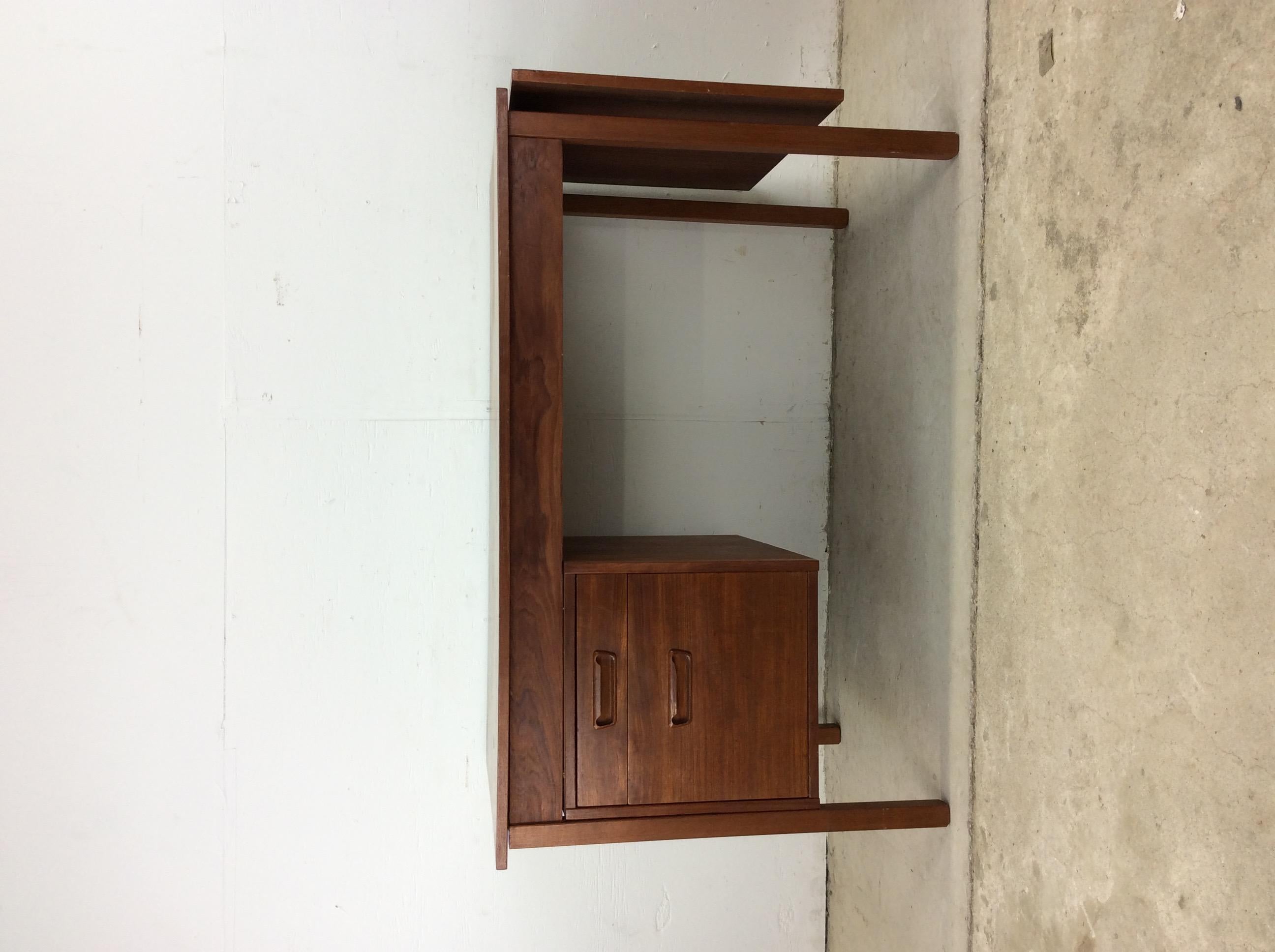 Danish Modern Two Drawer Writing Desk with Drop Leaf 12