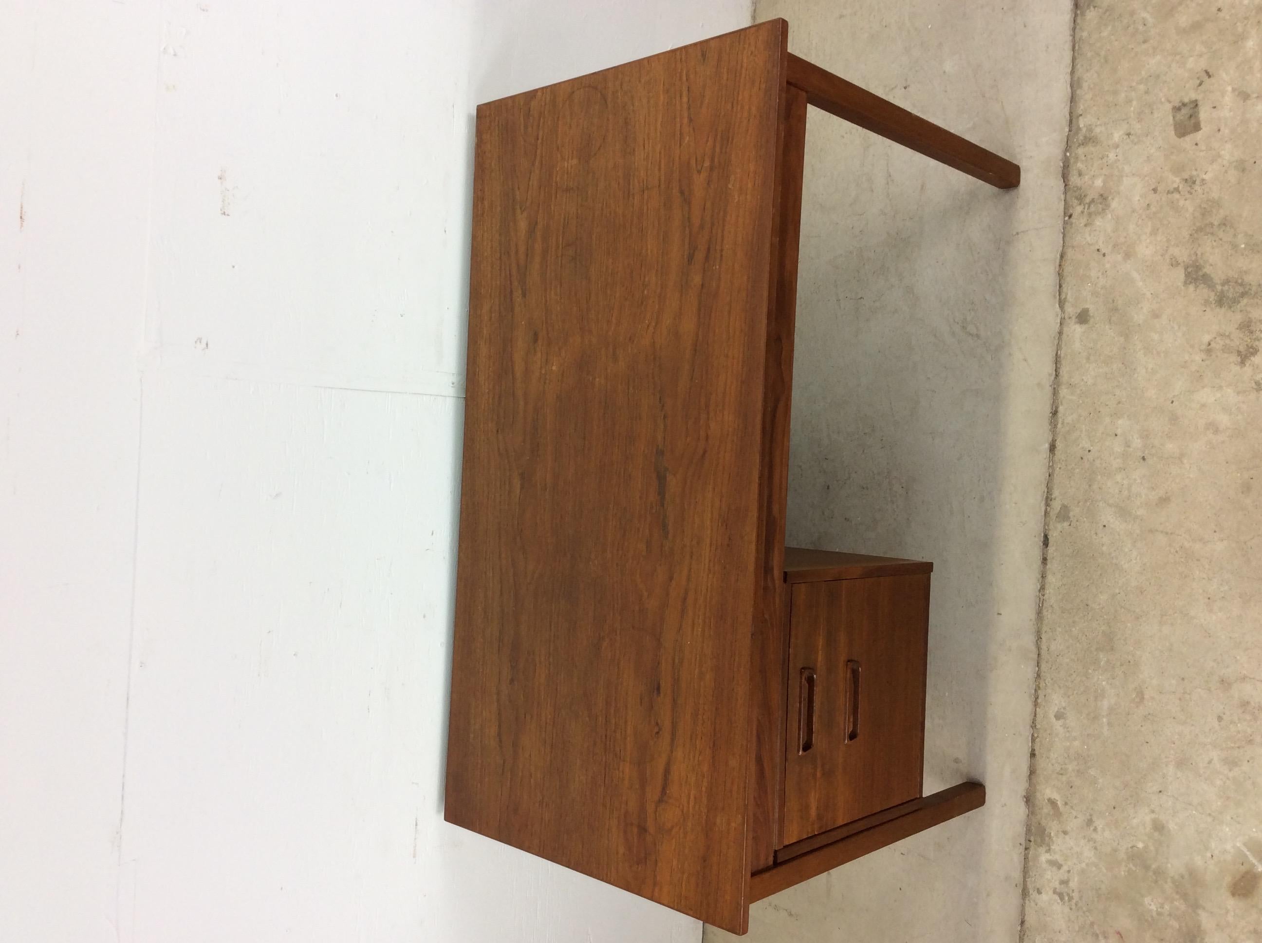Scandinavian Modern Danish Modern Two Drawer Writing Desk with Drop Leaf