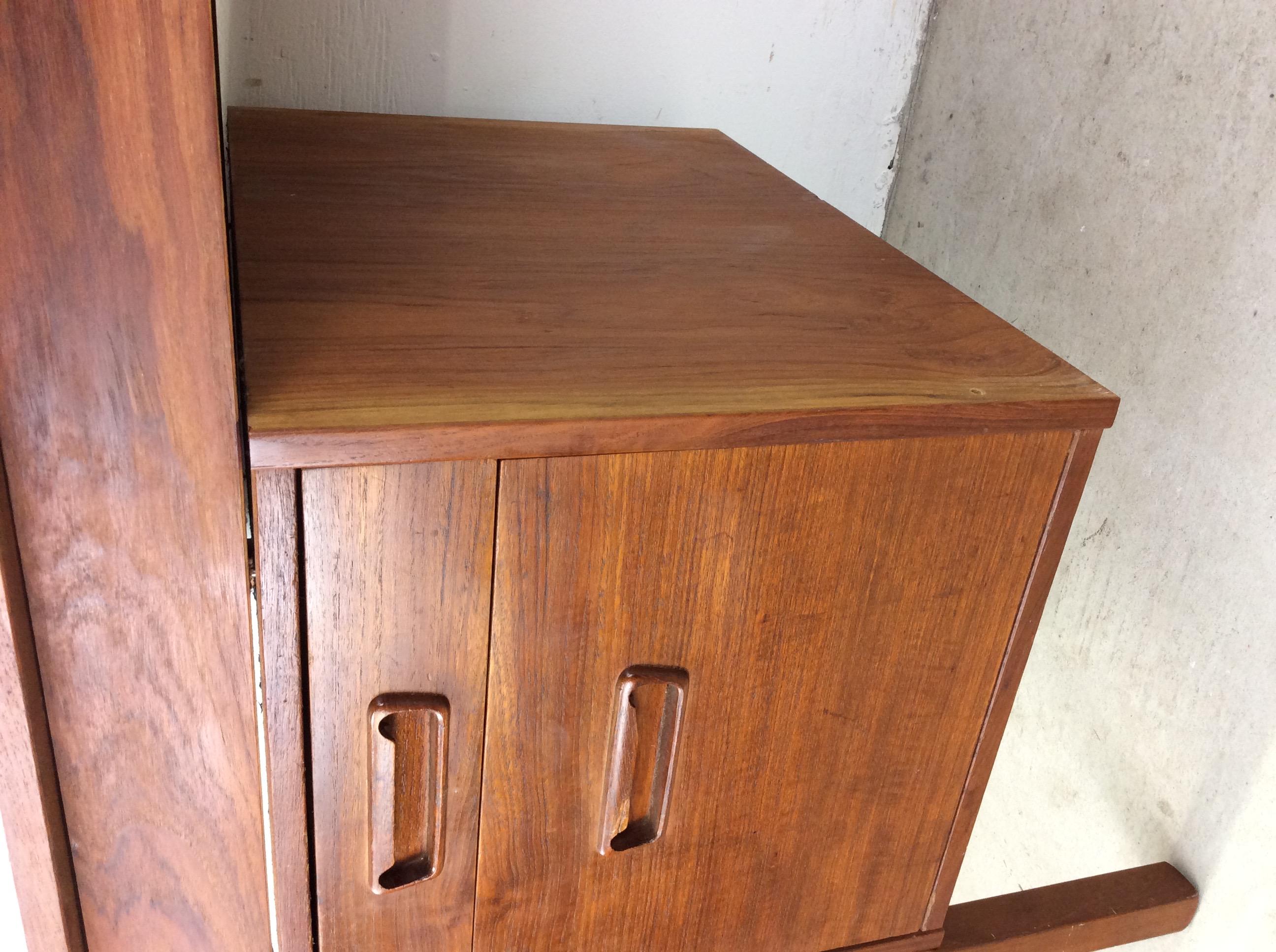 Danish Modern Two Drawer Writing Desk with Drop Leaf 2