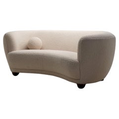 Vintage Danish Modern Two-Seater Sofa with an Accent Pillow, Denmark ca 1940s