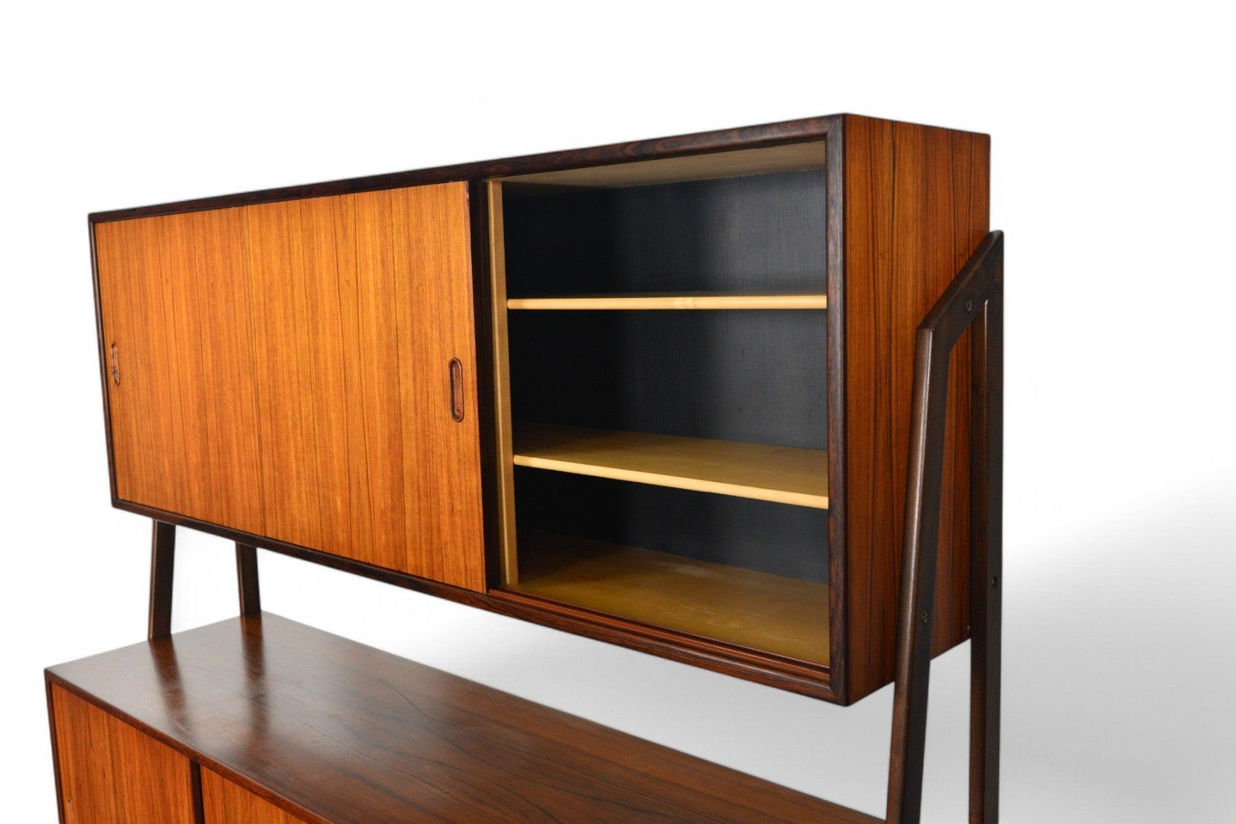 Credenza moderna danese a due livelli Atomic High in palissandro in vendita 11