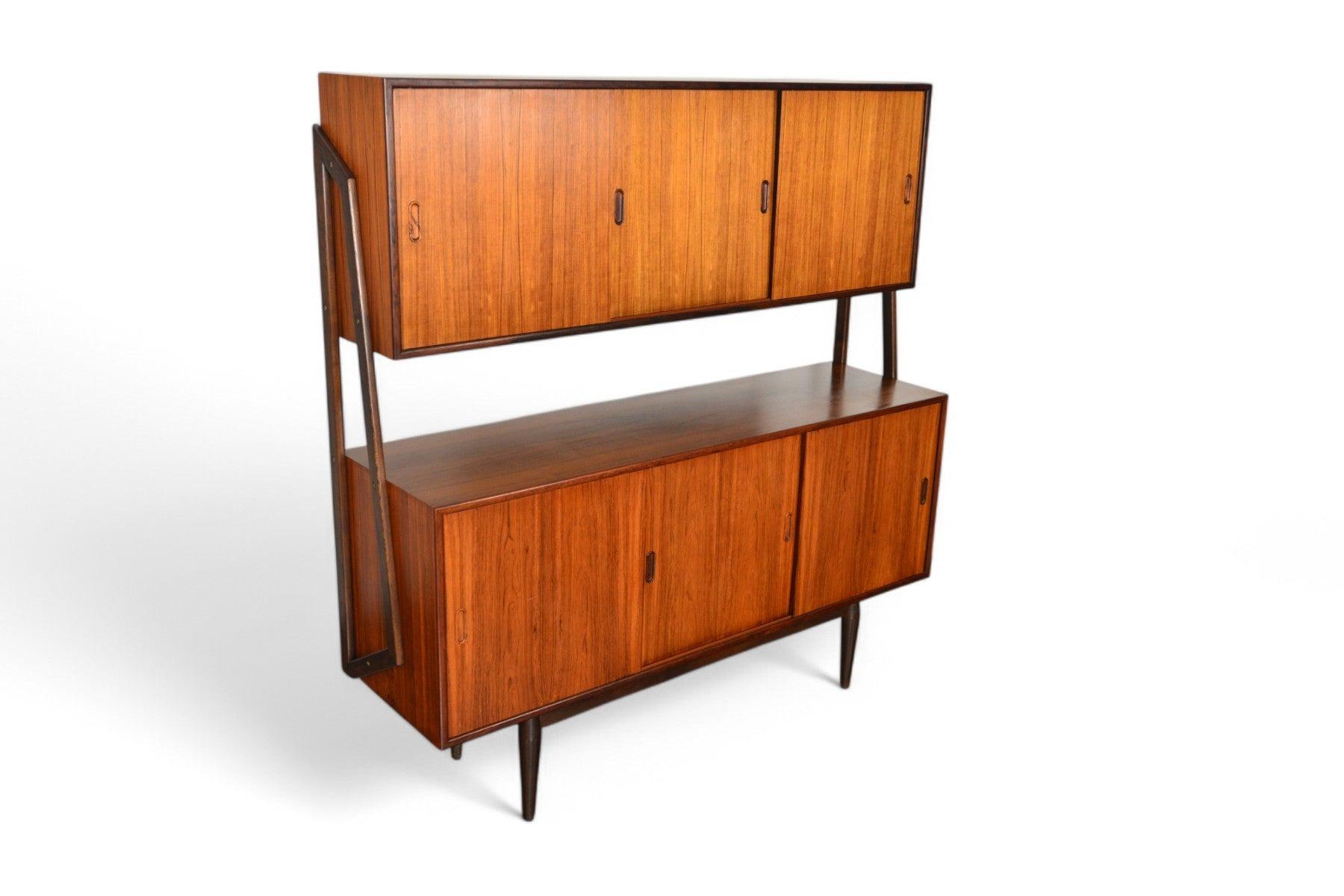Mid-Century moderno Credenza moderna danese a due livelli Atomic High in palissandro in vendita