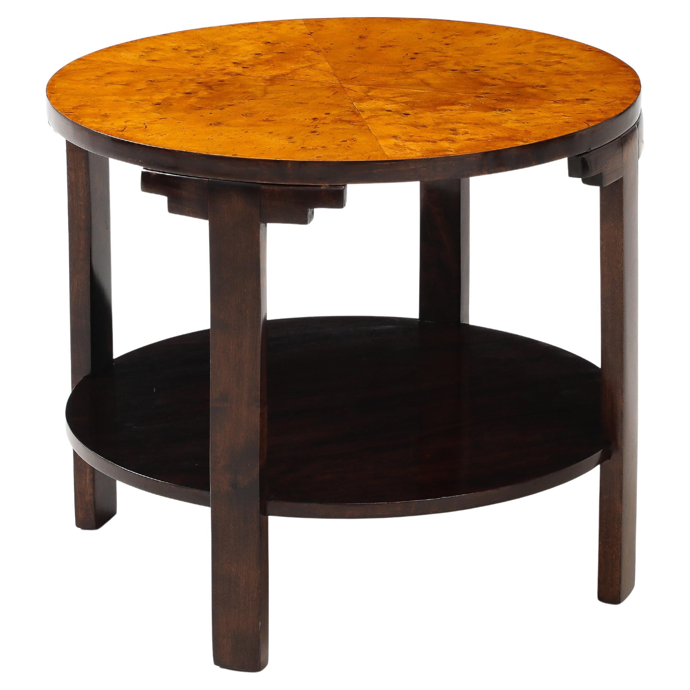 Danish Modern Two Tier Circular Side Table, Circa 1940s