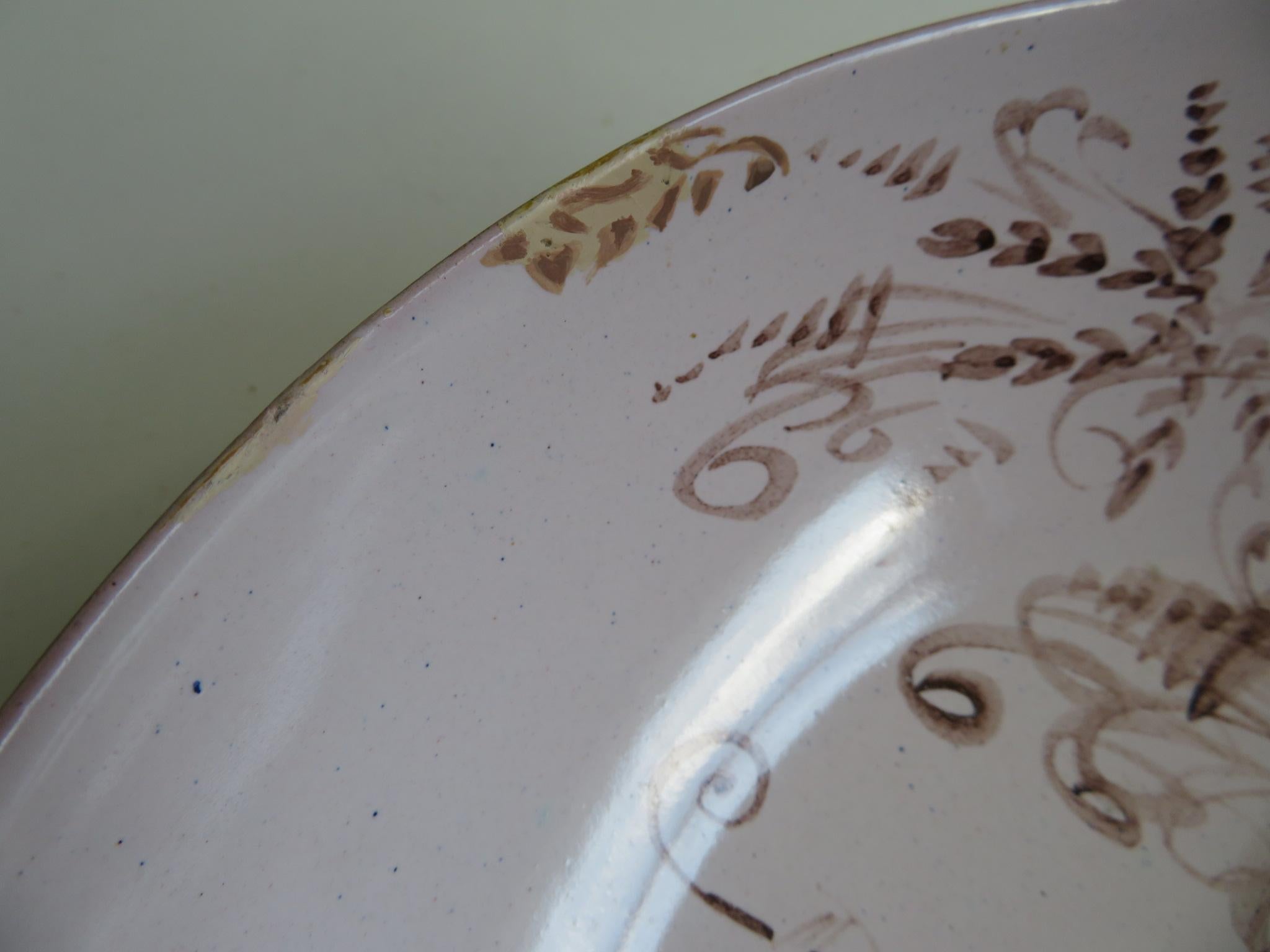 Danish Modern Unique Decorated Ceramic Bowl Bjorn Wiinblad Hand Thrown & Painted For Sale 5