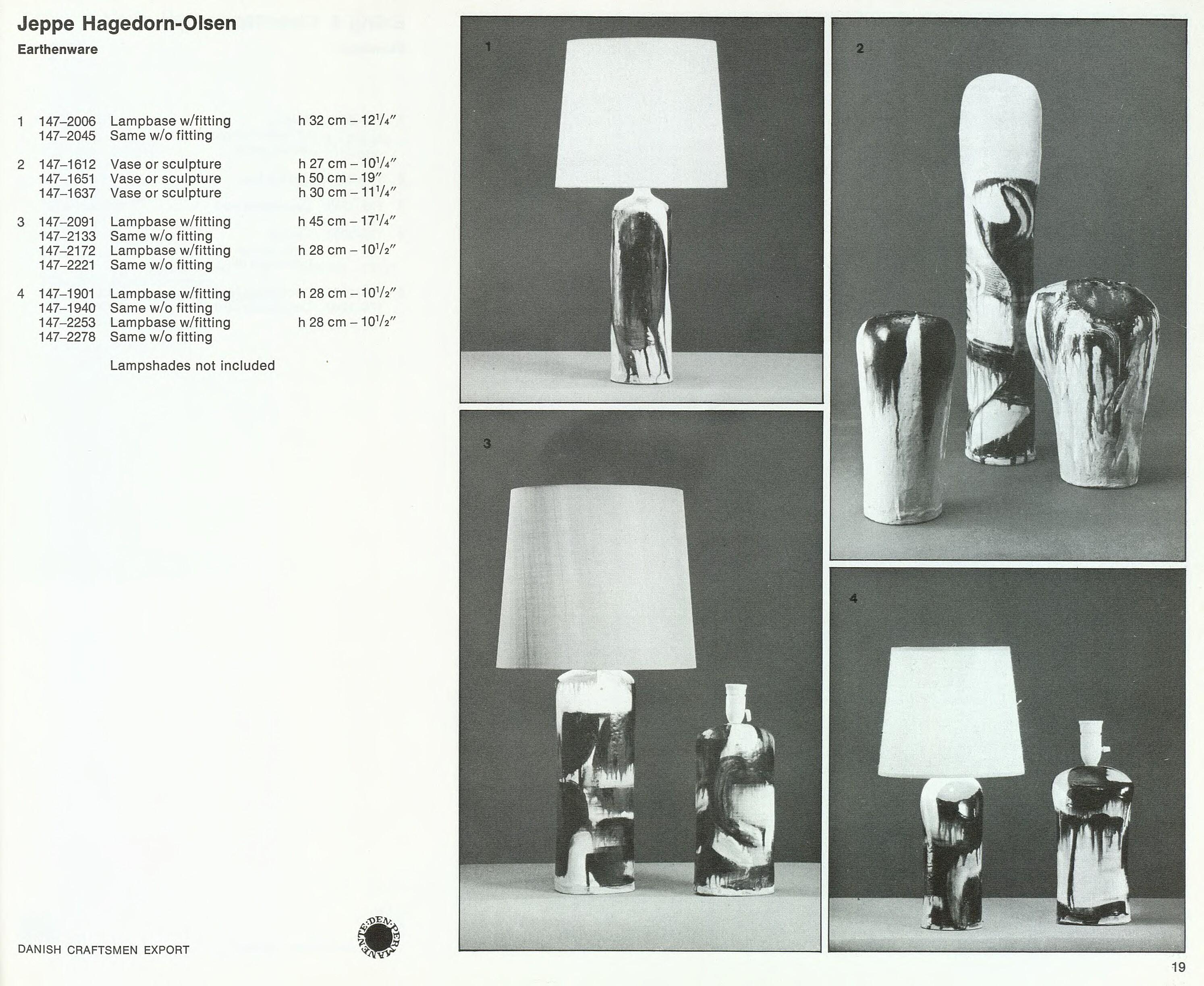 Danish Modern Unique Earthenware Table Lamp by Jeppe Hagedorn-Olsen, 1960s 3