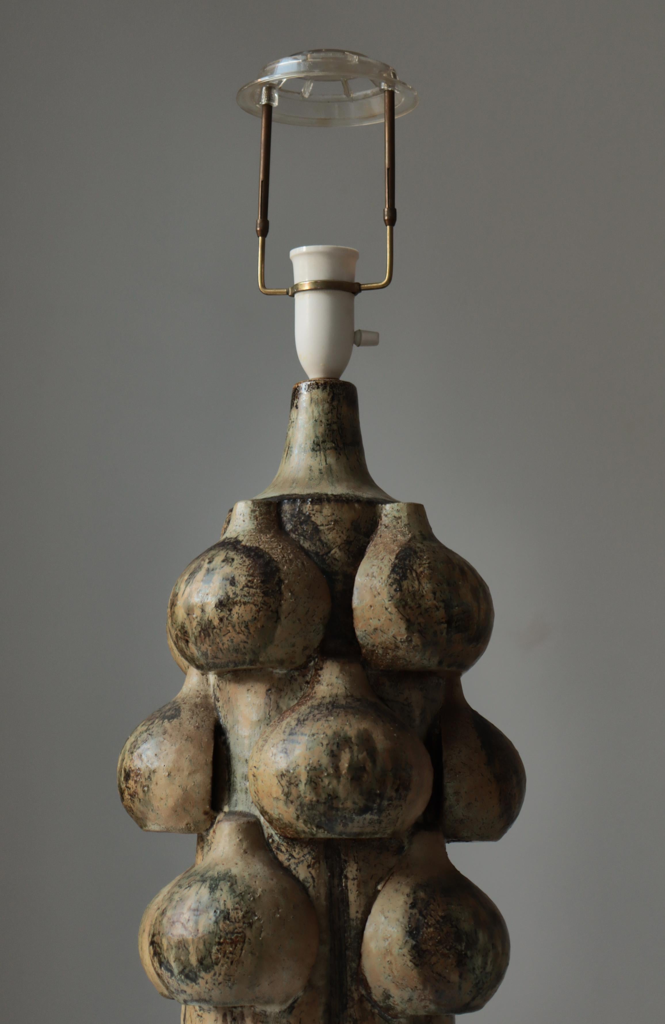 Danish Modern Unique Stoneware Table Lamp by Noomi Backhausen / Søholm, 1960s For Sale 7