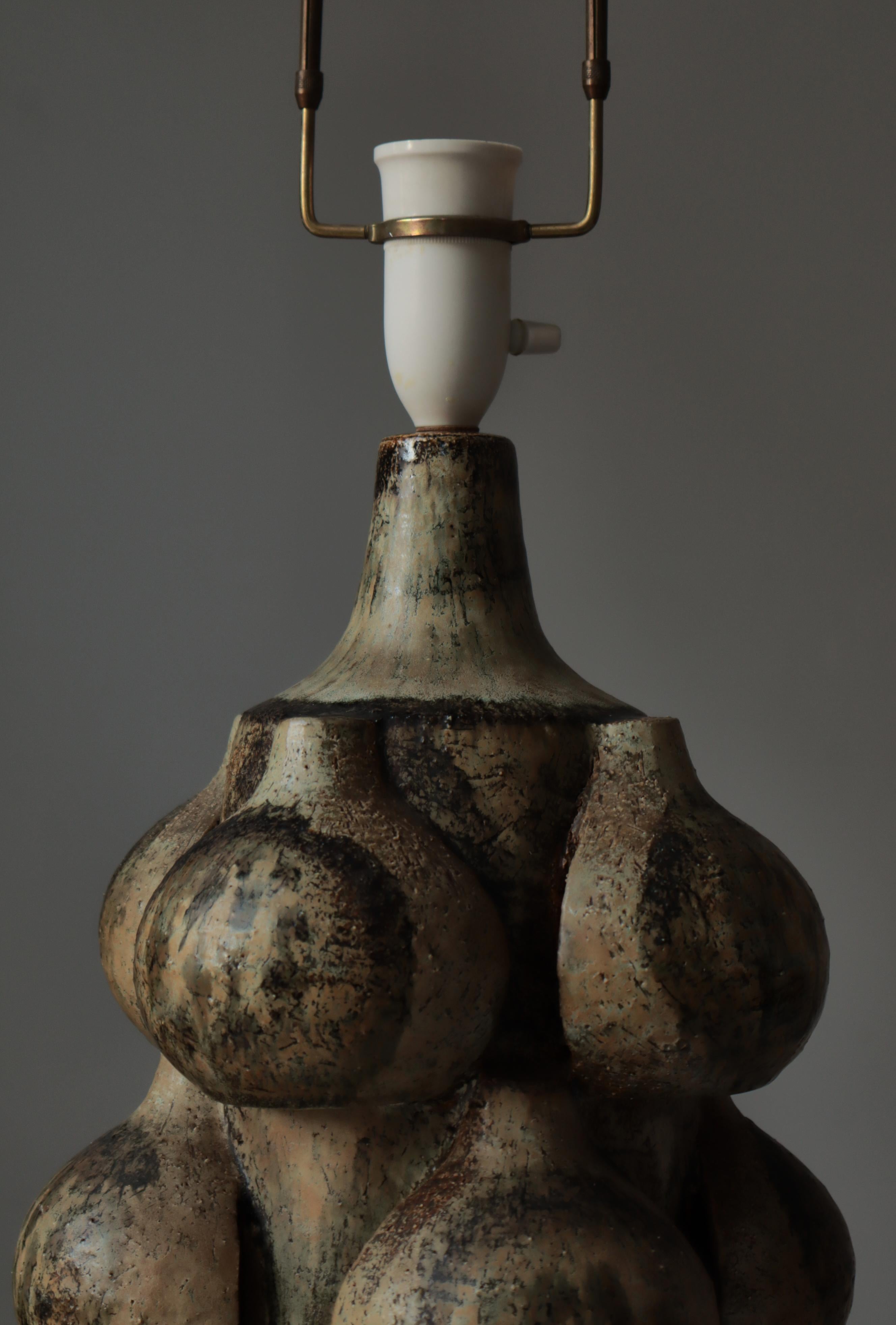 Danish Modern Unique Stoneware Table Lamp by Noomi Backhausen / Søholm, 1960s For Sale 4