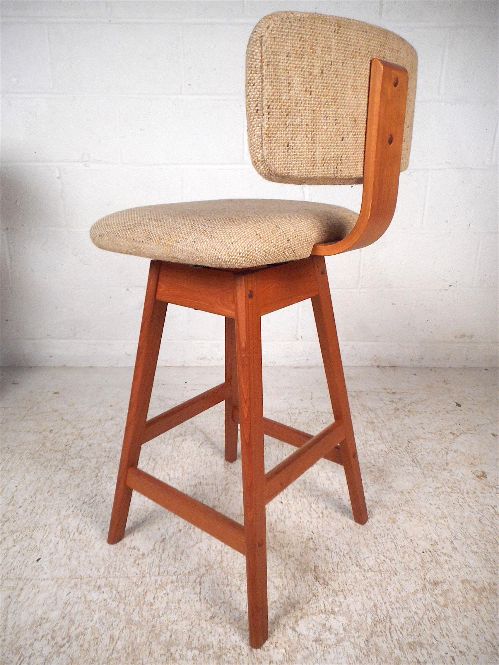 Upholstery Danish Modern Upholstered Swivel Stools by Vampdrup Stolefabrik, Set of 3