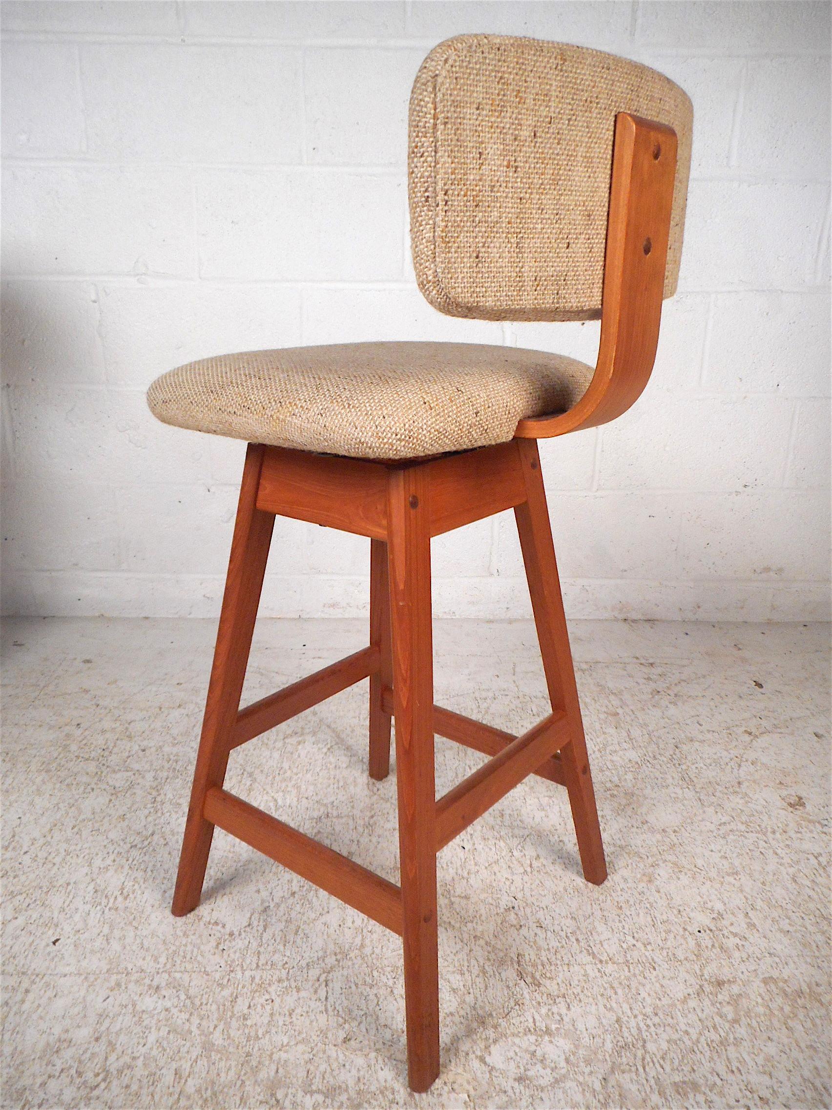 Danish Modern Upholstered Swivel Stools by Vampdrup Stolefabrik, Set of 3 1