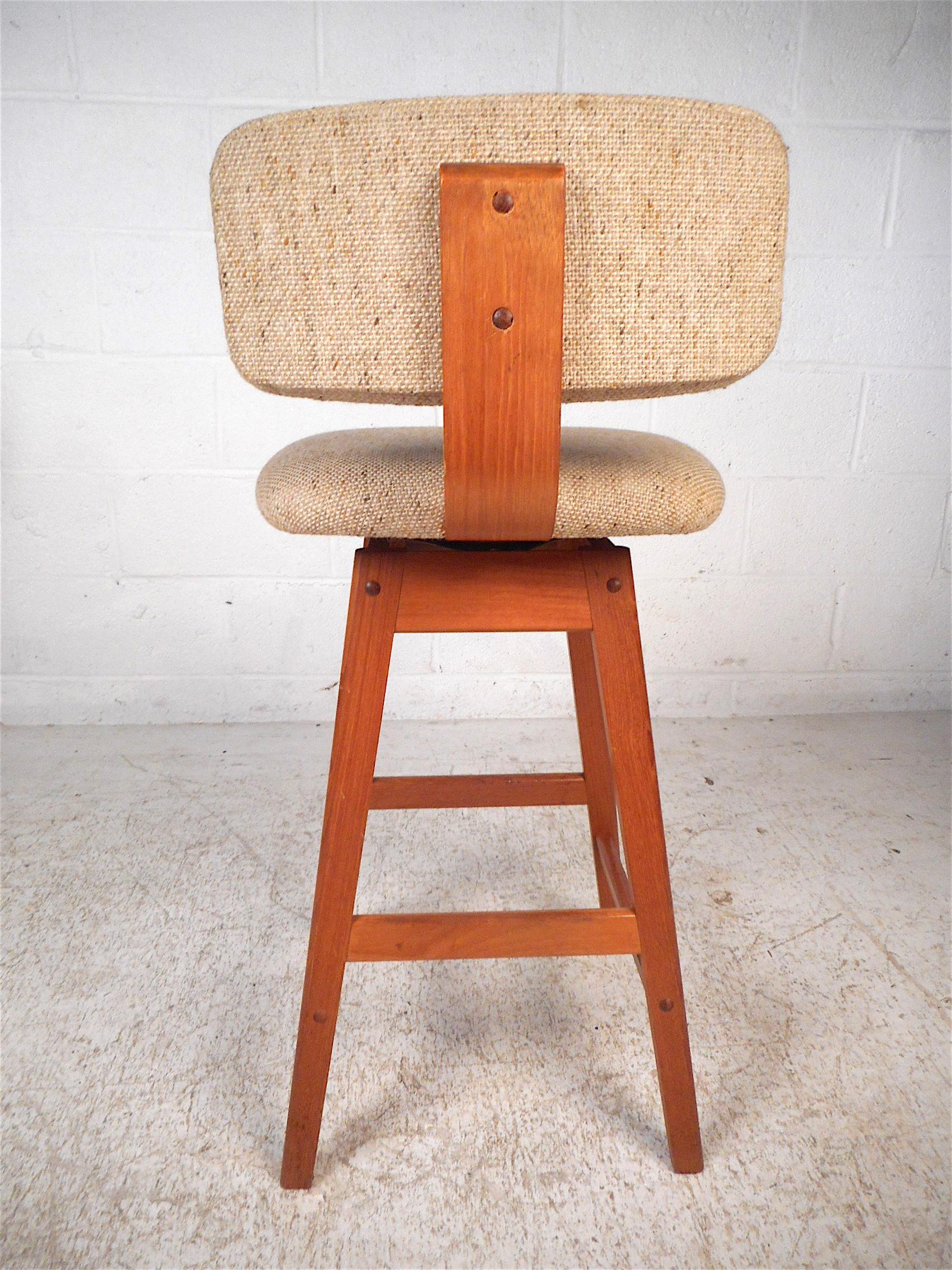Danish Modern Upholstered Swivel Stools by Vampdrup Stolefabrik, Set of 3 2