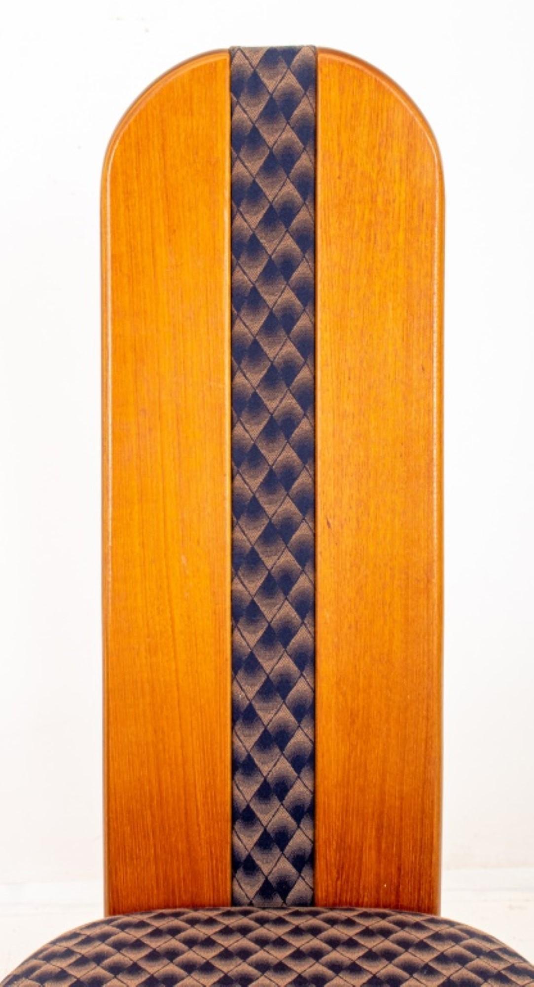 Tissu d'ameublement Chaises de salle à manger danoises modernes tapissées en teck, 4
