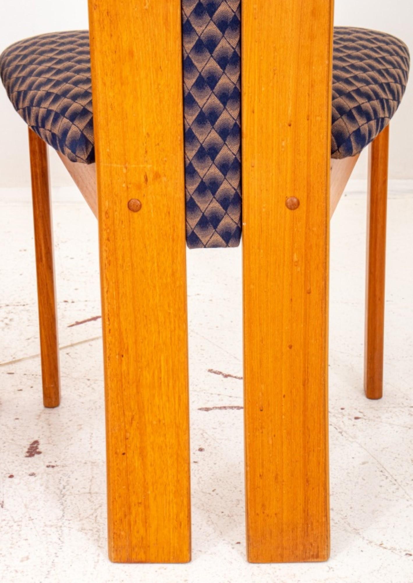 Chaises de salle à manger danoises modernes tapissées en teck, 4 2