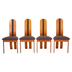 Chaises de salle à manger danoises modernes tapissées en teck, 4