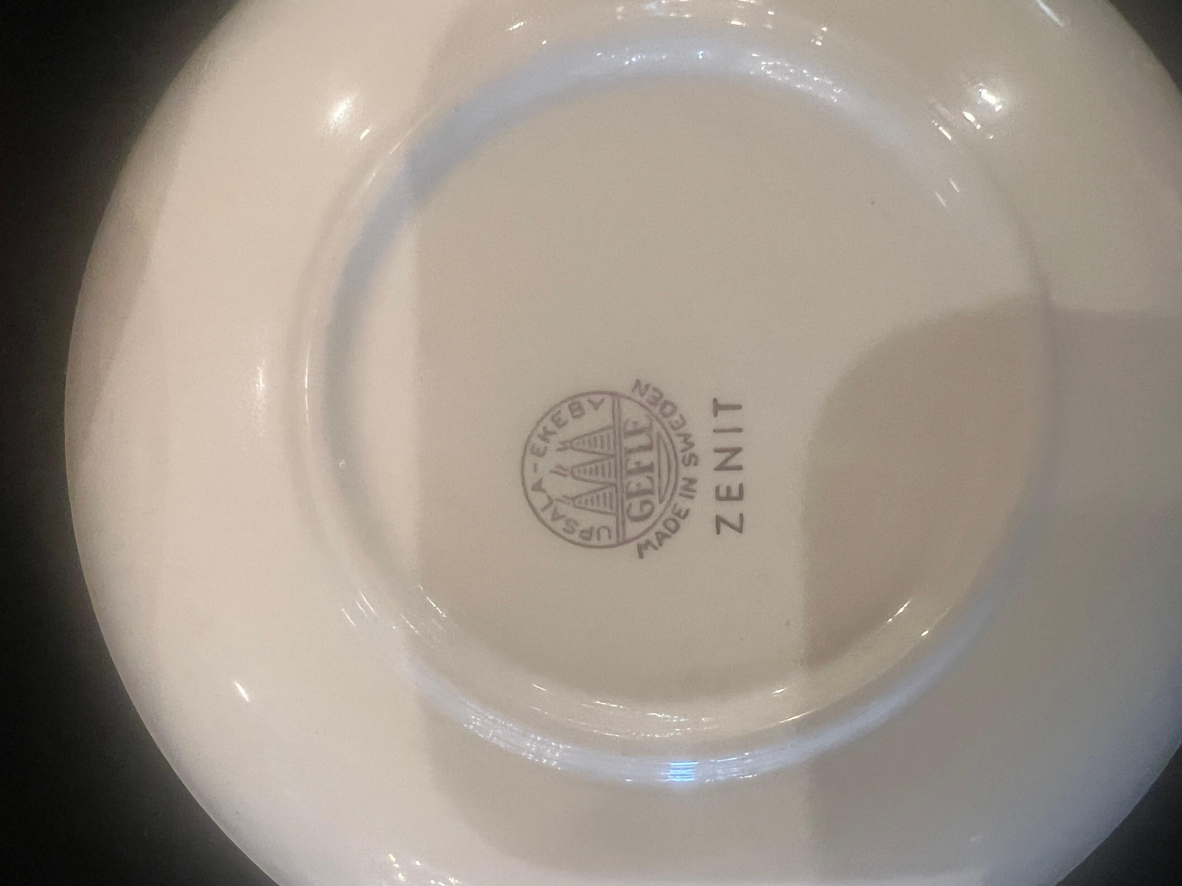 Beautiful and very rare Zenit cup and saucer designed by Upsala Ekeby, made in Sweden circa the 1950s' beautiful color and condition the cup is 3